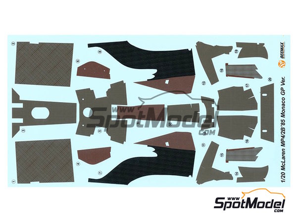 Image 1: McLaren TAG Porsche MP4/2B | Detail up set in 1/20 scale manufactured by Beemax Model Kits (ref. EX20001, also 4545782088977)