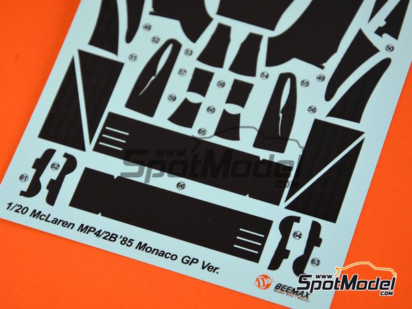 Image 17: McLaren TAG Porsche MP4/2B | Detail up set in 1/20 scale manufactured by Beemax Model Kits (ref. EX20001, also 4545782088977)
