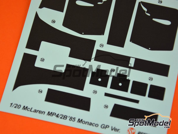 Image 26: McLaren TAG Porsche MP4/2B | Detail up set in 1/20 scale manufactured by Beemax Model Kits (ref. EX20001, also 4545782088977)