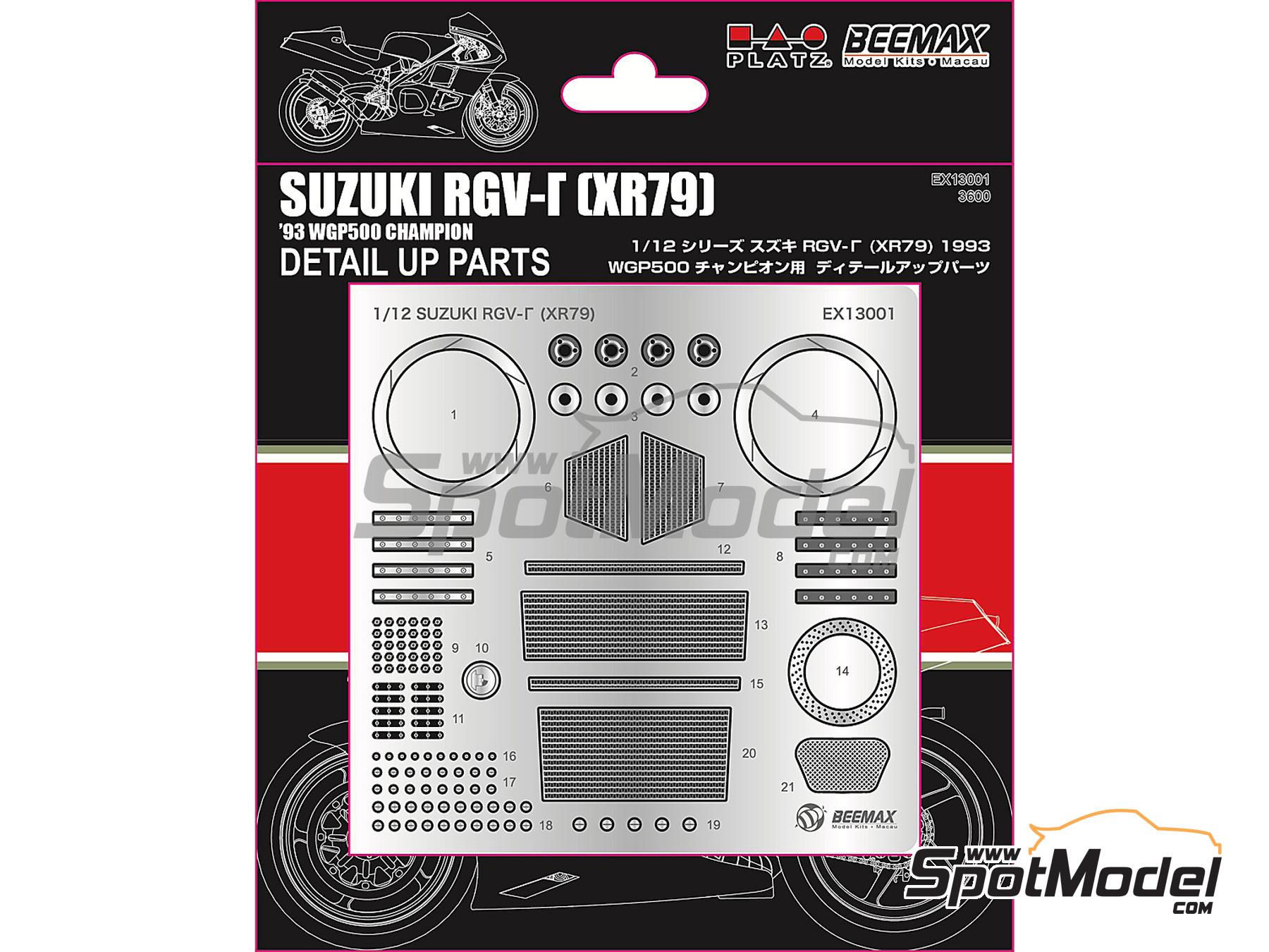 Image 2: Suzuki RGV500 - World Championship 1993 | Detail up set in 1/12 scale manufactured by Beemax Model Kits (ref.&nbsp;EX13001, also 4545782111545)