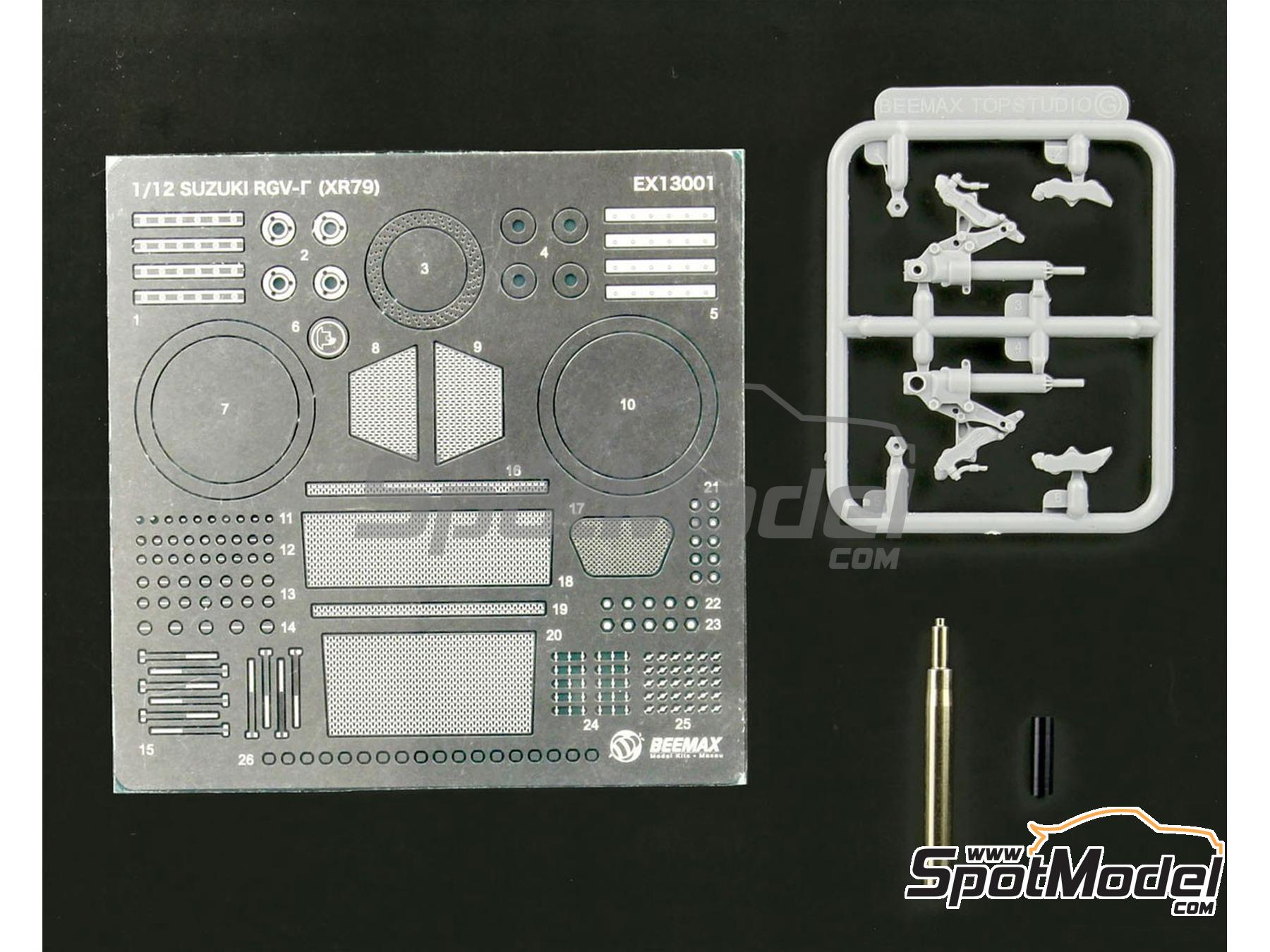 Image 3: Suzuki RGV500 - World Championship 1993 | Detail up set in 1/12 scale manufactured by Beemax Model Kits (ref.&nbsp;EX13001, also 4545782111545)