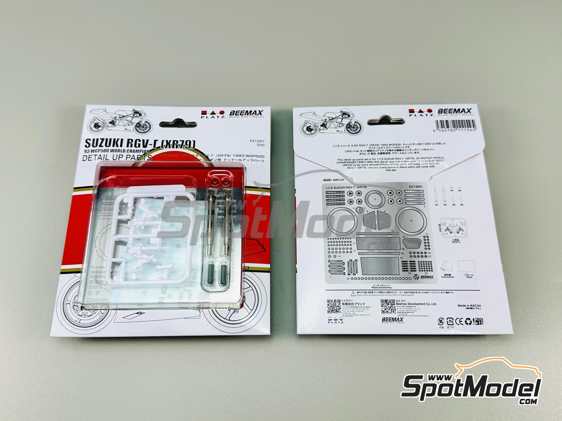 Image 4: Suzuki RGV500 - World Championship 1993 | Detail up set in 1/12 scale manufactured by Beemax Model Kits (ref.&nbsp;EX13001, also 4545782111545)