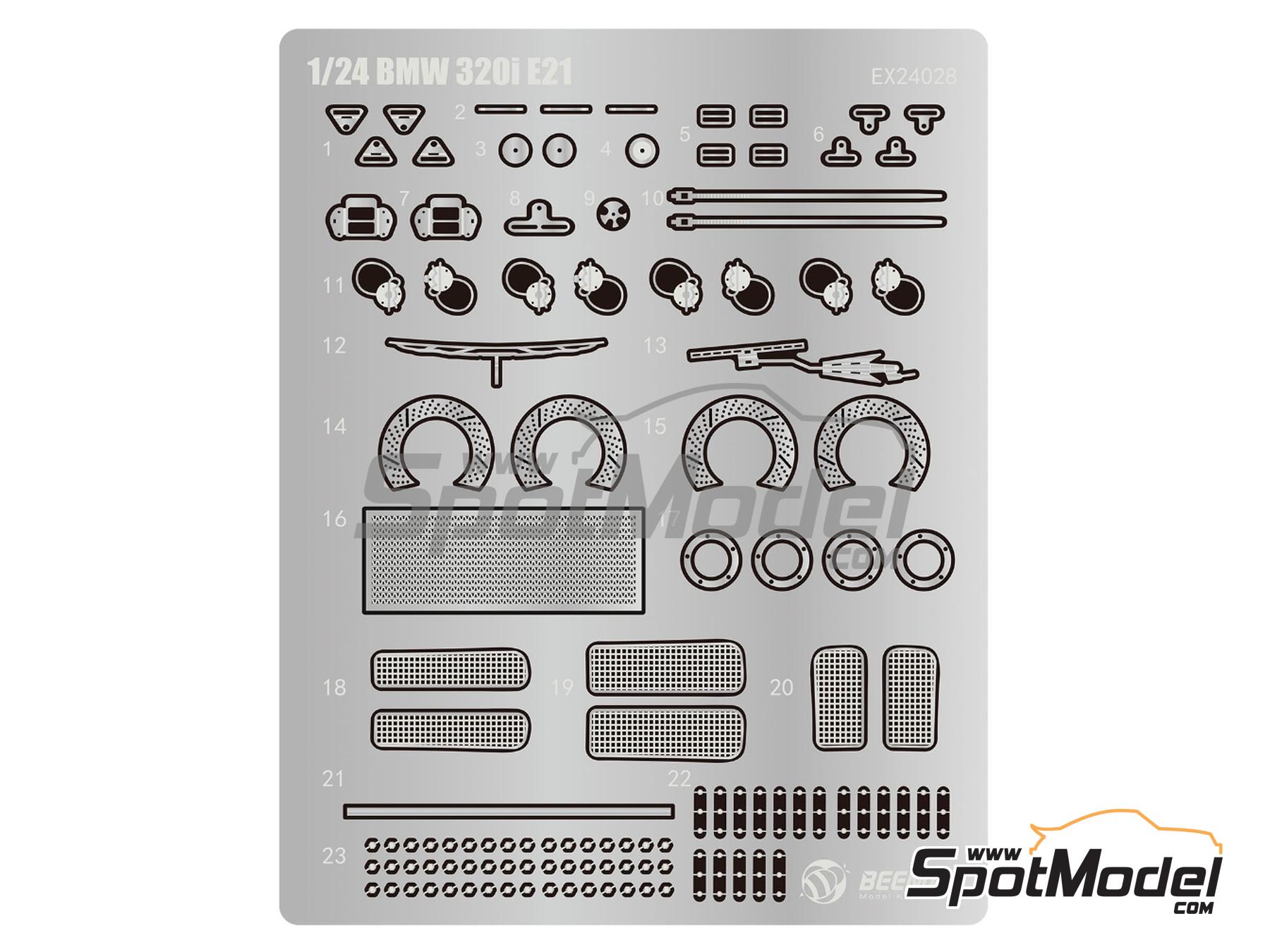 Image 1: BMW 320 E21 Turbo Grupo 5 -  1980 | Detail up set in 1/24 scale manufactured by Beemax Model Kits (ref.&nbsp;EX24028, also 4545782127355)