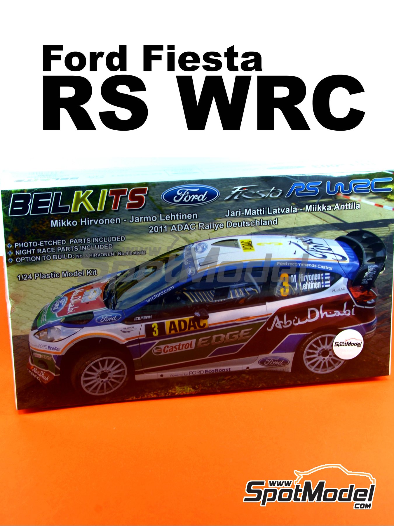 1:24 Scale Belkits Ford Fiesta WRC Rally Car Model Kit #1250P 