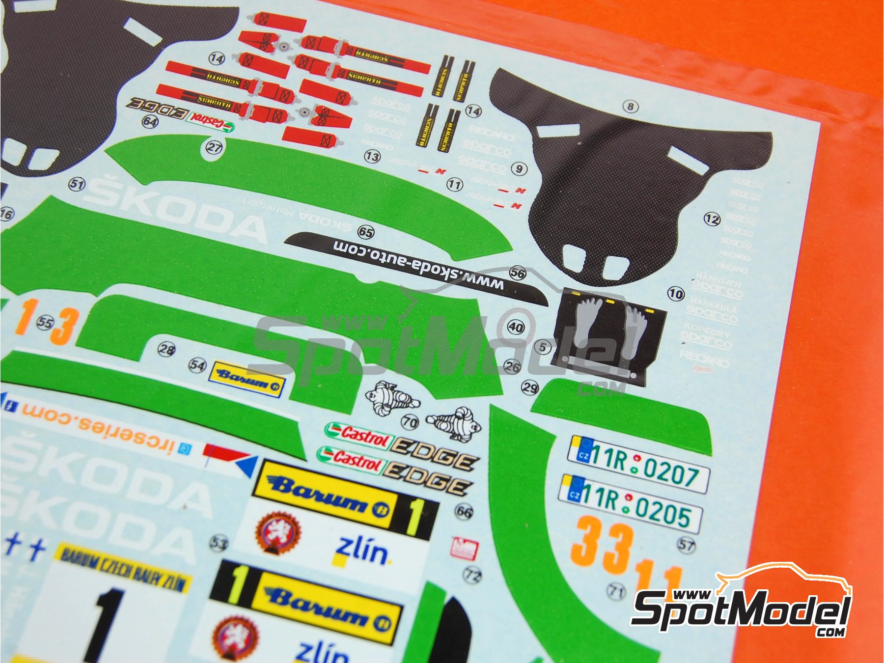 Image 17: Skoda Fabia S2000 Evo Skoda Motorsport Team - Barum Czech Rally 2012 | Car scale model kit in 1/24 scale manufactured by Belkits (ref. BEL-004, also 9782951640894 and BEL004)