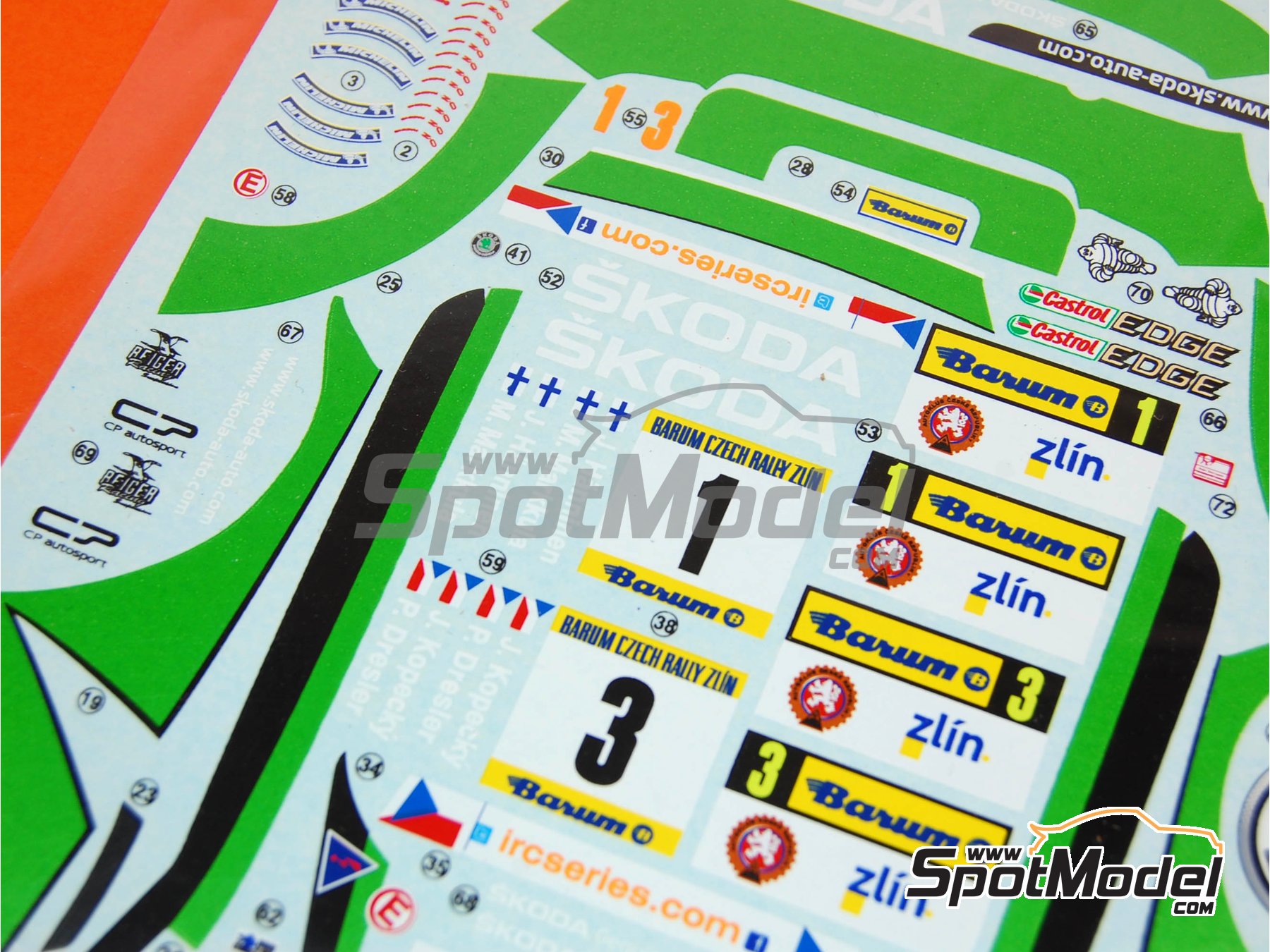 Image 18: Skoda Fabia S2000 Evo Skoda Motorsport Team - Barum Czech Rally 2012 | Car scale model kit in 1/24 scale manufactured by Belkits (ref. BEL-004, also 9782951640894 and BEL004)