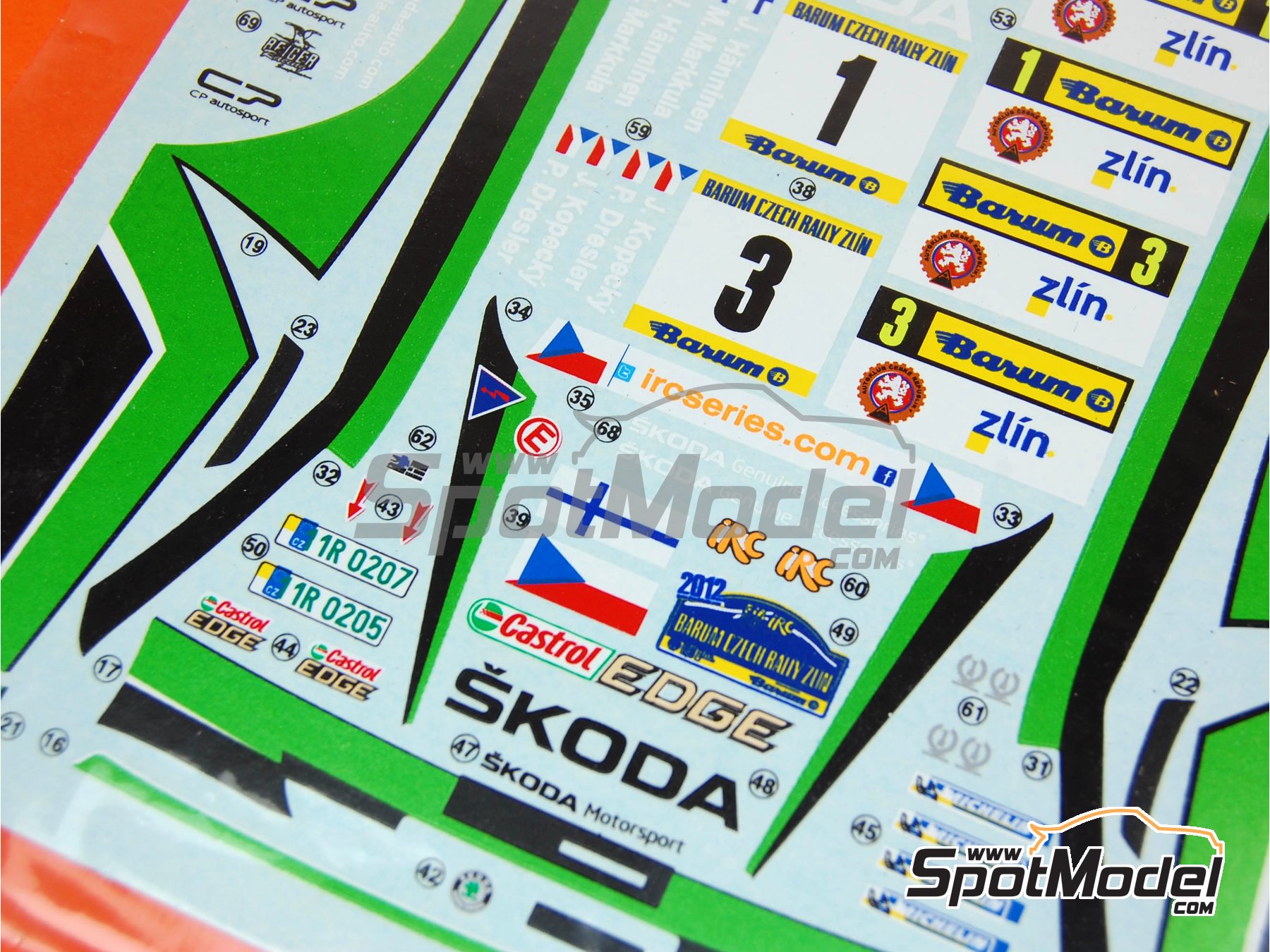 Image 19: Skoda Fabia S2000 Evo Skoda Motorsport Team - Barum Czech Rally 2012 | Car scale model kit in 1/24 scale manufactured by Belkits (ref. BEL-004, also 9782951640894 and BEL004)