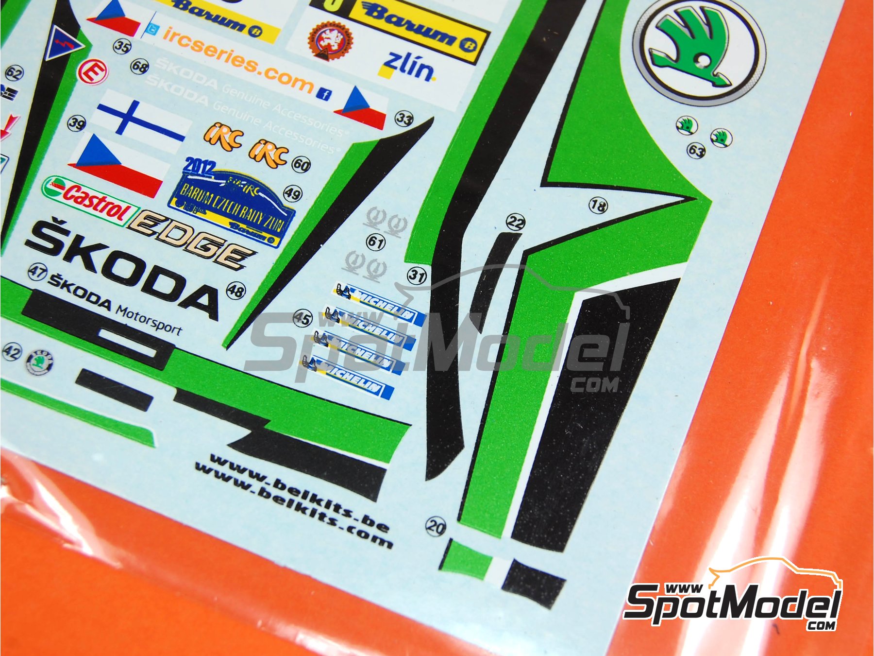 Image 20: Skoda Fabia S2000 Evo Skoda Motorsport Team - Barum Czech Rally 2012 | Car scale model kit in 1/24 scale manufactured by Belkits (ref. BEL-004, also 9782951640894 and BEL004)