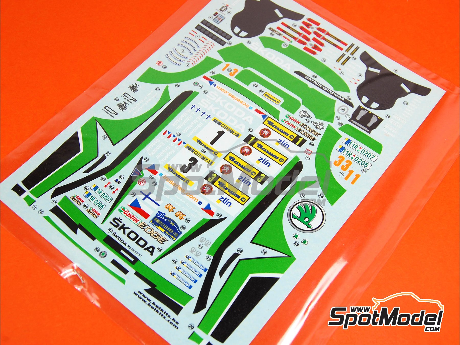 Image 21: Skoda Fabia S2000 Evo Skoda Motorsport Team - Barum Czech Rally 2012 | Car scale model kit in 1/24 scale manufactured by Belkits (ref. BEL-004, also 9782951640894 and BEL004)