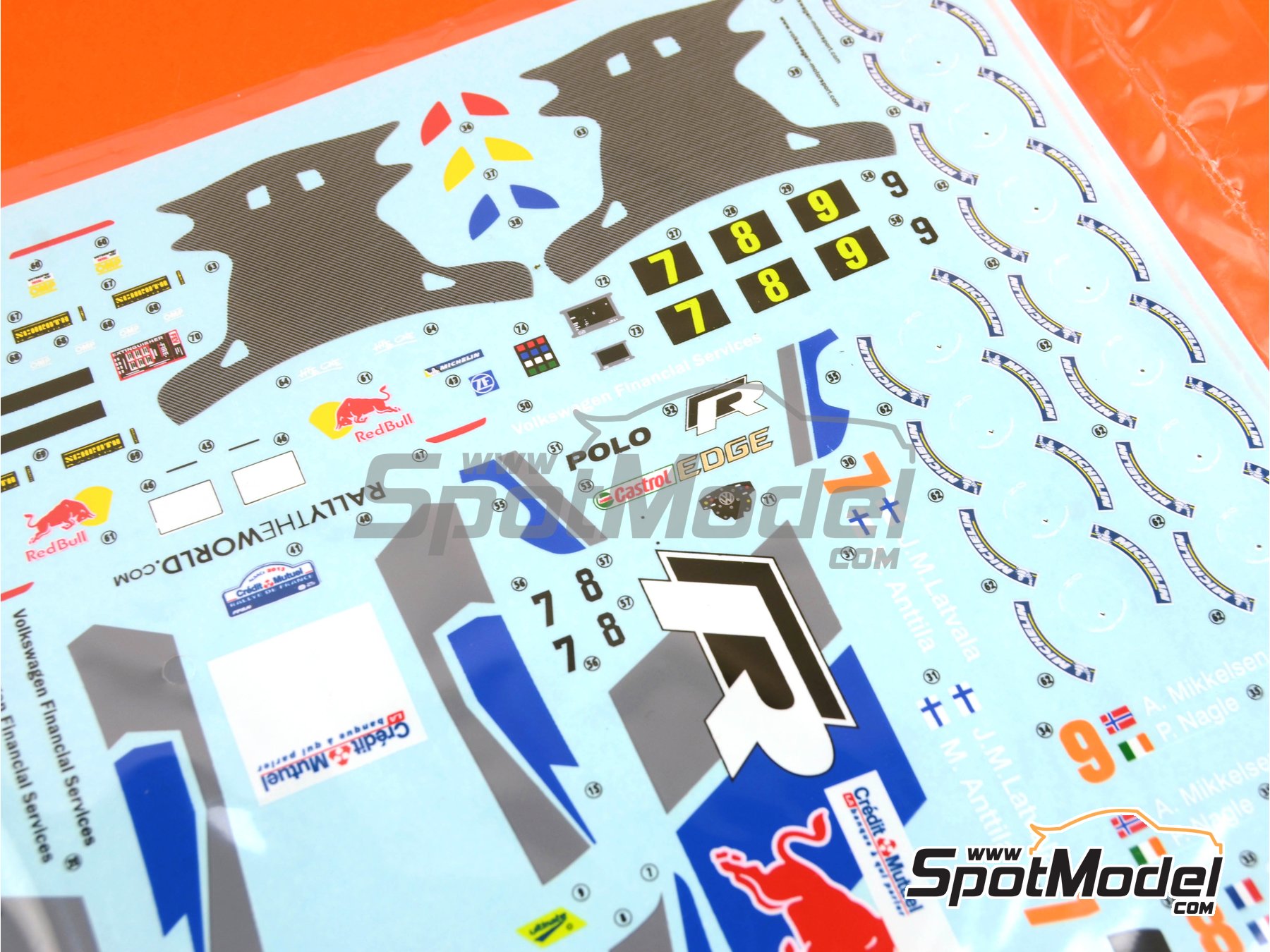 Image 17: Volkswagen Polo R WRC - Alsace France Rally 2013 | Car scale model kit in 1/24 scale manufactured by Belkits (ref. BEL-005, also 9789491110740 and BEL005)