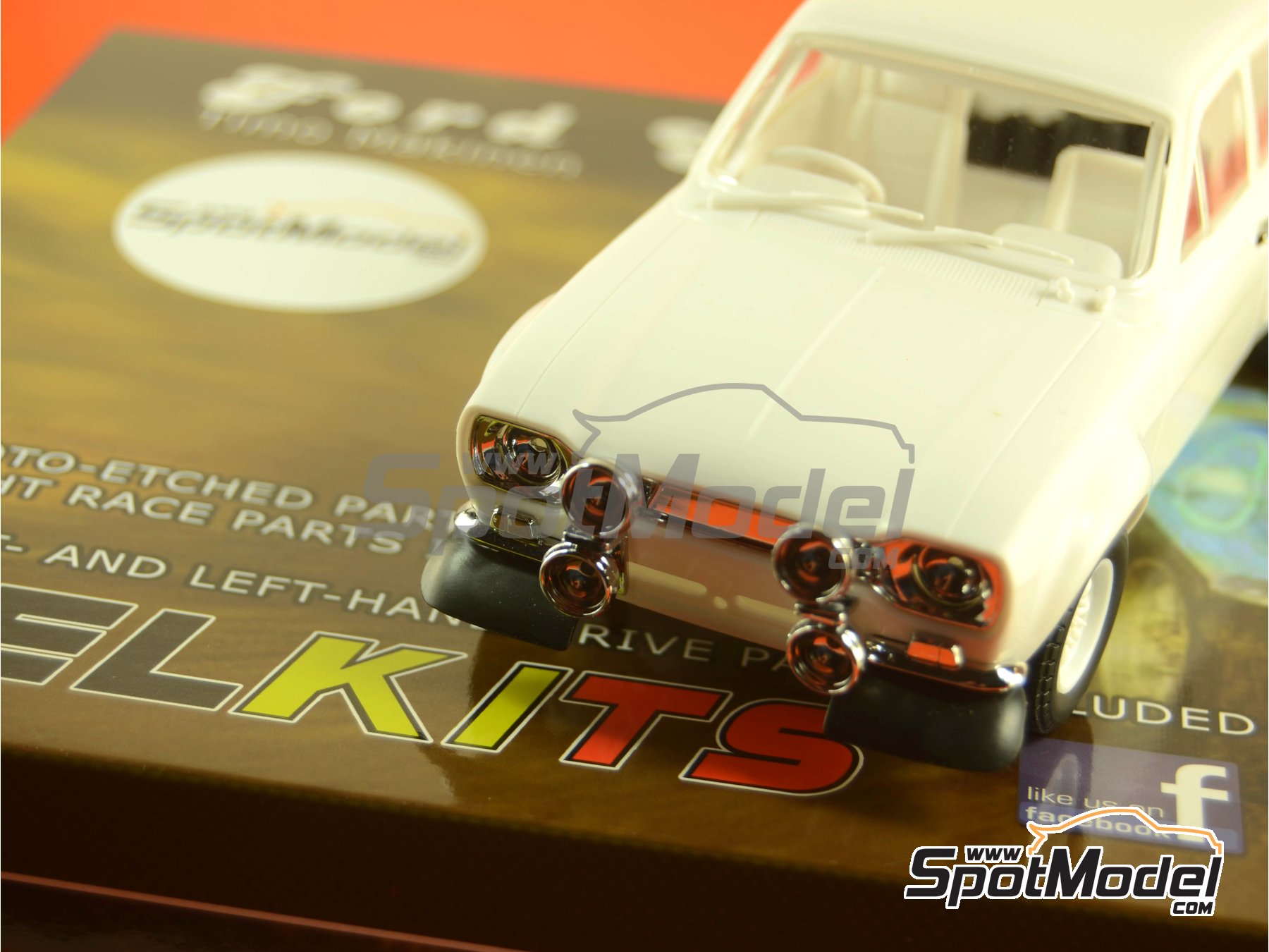 Image 33: Ford Escort RS1600 Mk I sponsored by Milk Marketing Board - Great Britain RAC Rally 1973 | Car scale model kit in 1/24 scale manufactured by Belkits (ref.&nbsp;BEL006, also 9789597229988 and BEL-006)