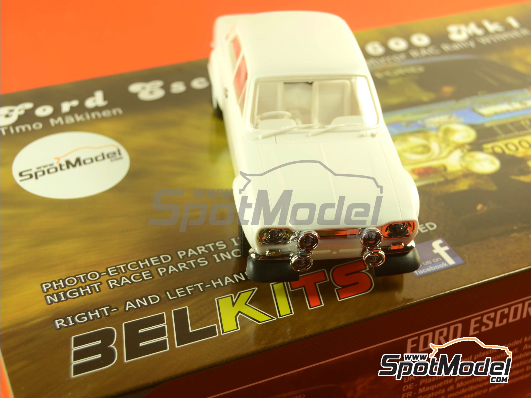 Image 34: Ford Escort RS1600 Mk I sponsored by Milk Marketing Board - Great Britain RAC Rally 1973 | Car scale model kit in 1/24 scale manufactured by Belkits (ref.&nbsp;BEL006, also 9789597229988 and BEL-006)