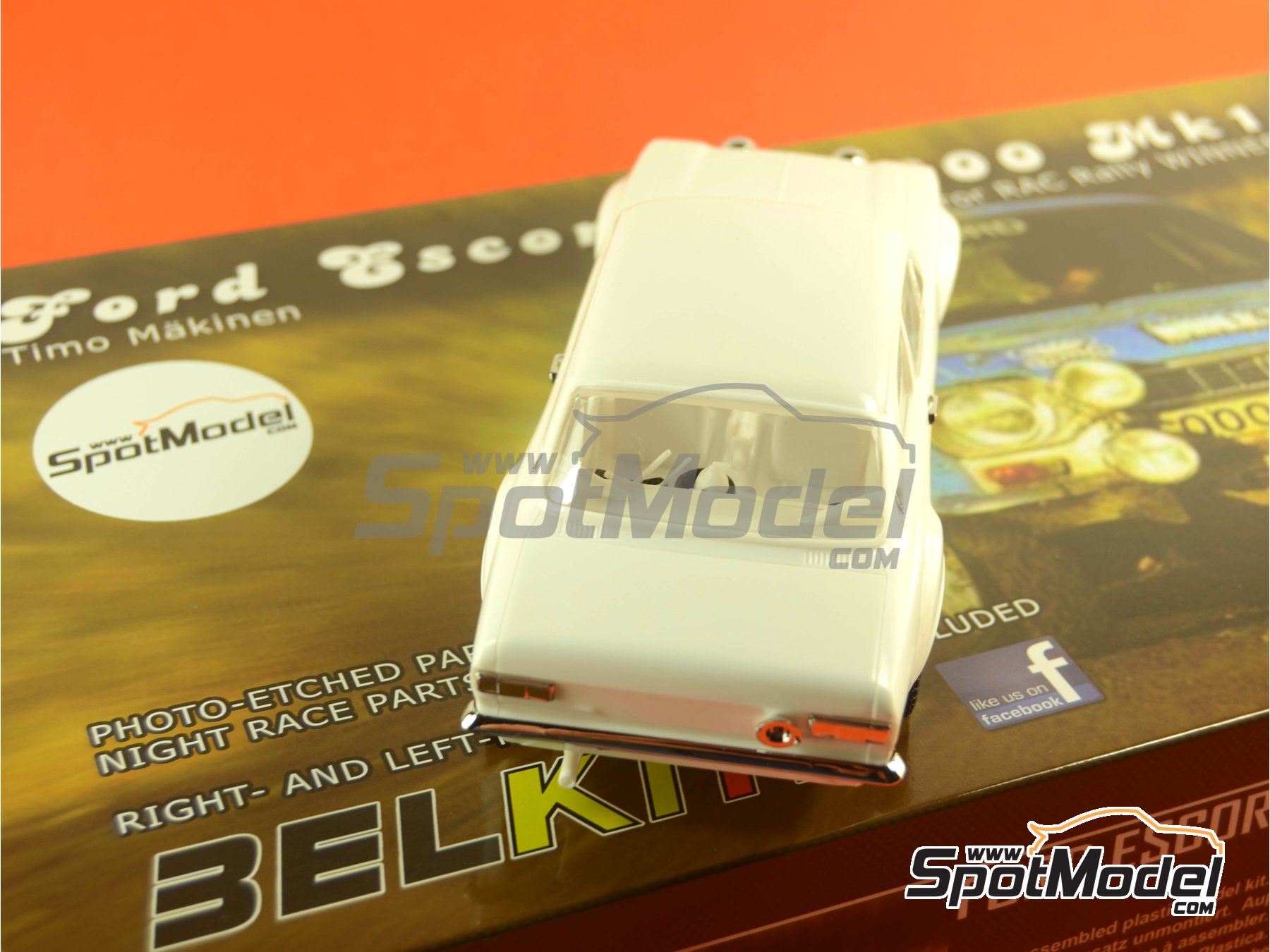 Image 36: Ford Escort RS1600 Mk I sponsored by Milk Marketing Board - Great Britain RAC Rally 1973 | Car scale model kit in 1/24 scale manufactured by Belkits (ref.&nbsp;BEL006, also 9789597229988 and BEL-006)