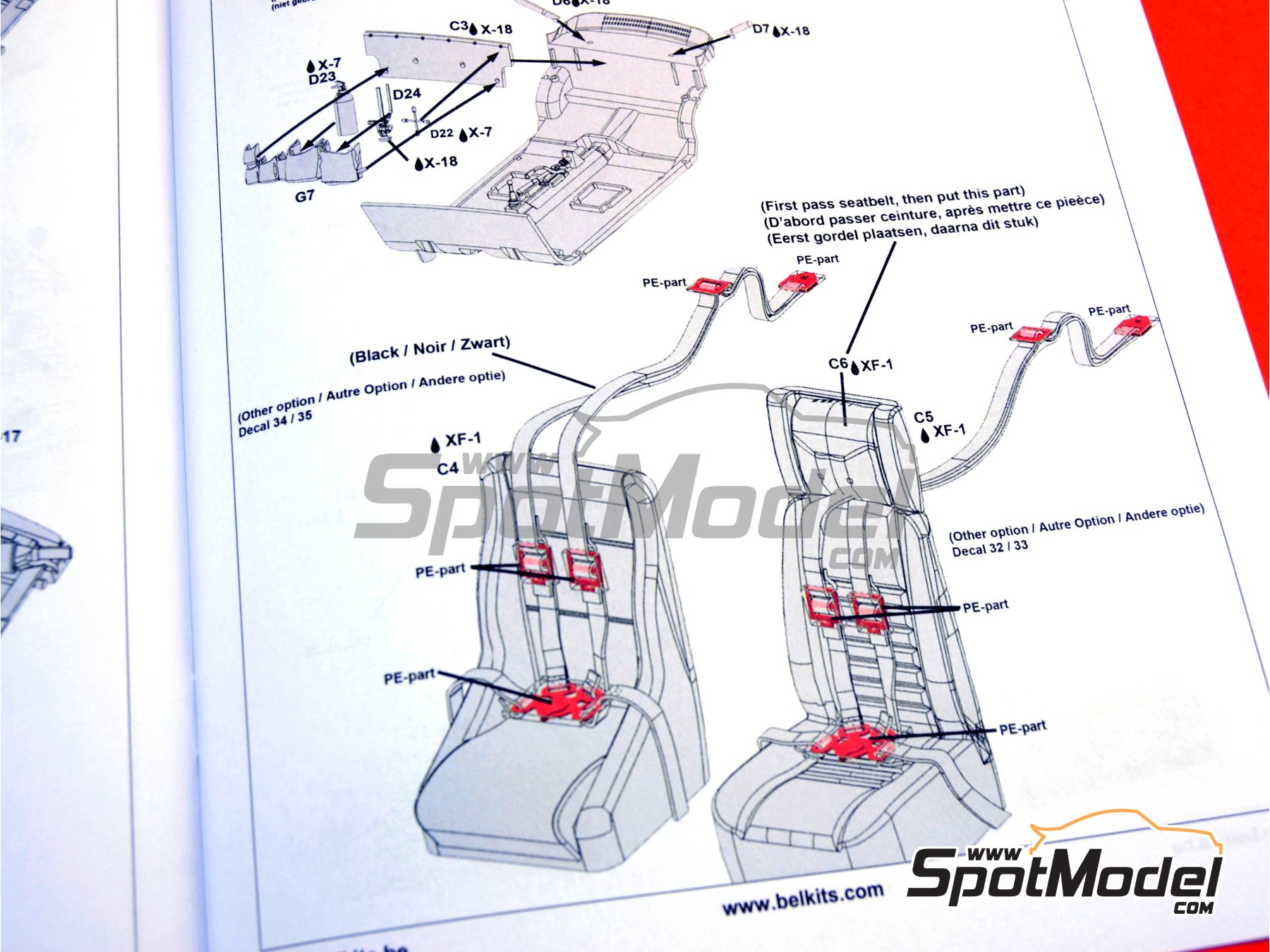 Image 17: Ford Escort RS1600 Mk I sponsored by Esso Uniflo - Great Britain RAC Rally 1972 | Car scale model kit in 1/24 scale manufactured by Belkits (ref.&nbsp;BEL007, also 9789597241645 and BEL-007)