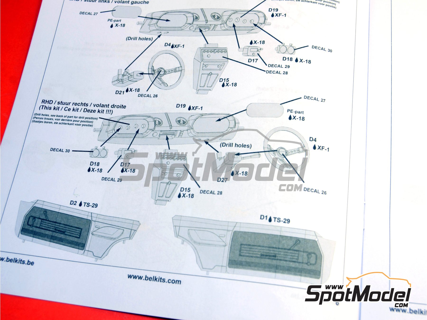Image 18: Ford Escort RS1600 Mk I sponsored by Esso Uniflo - Great Britain RAC Rally 1972 | Car scale model kit in 1/24 scale manufactured by Belkits (ref.&nbsp;BEL007, also 9789597241645 and BEL-007)