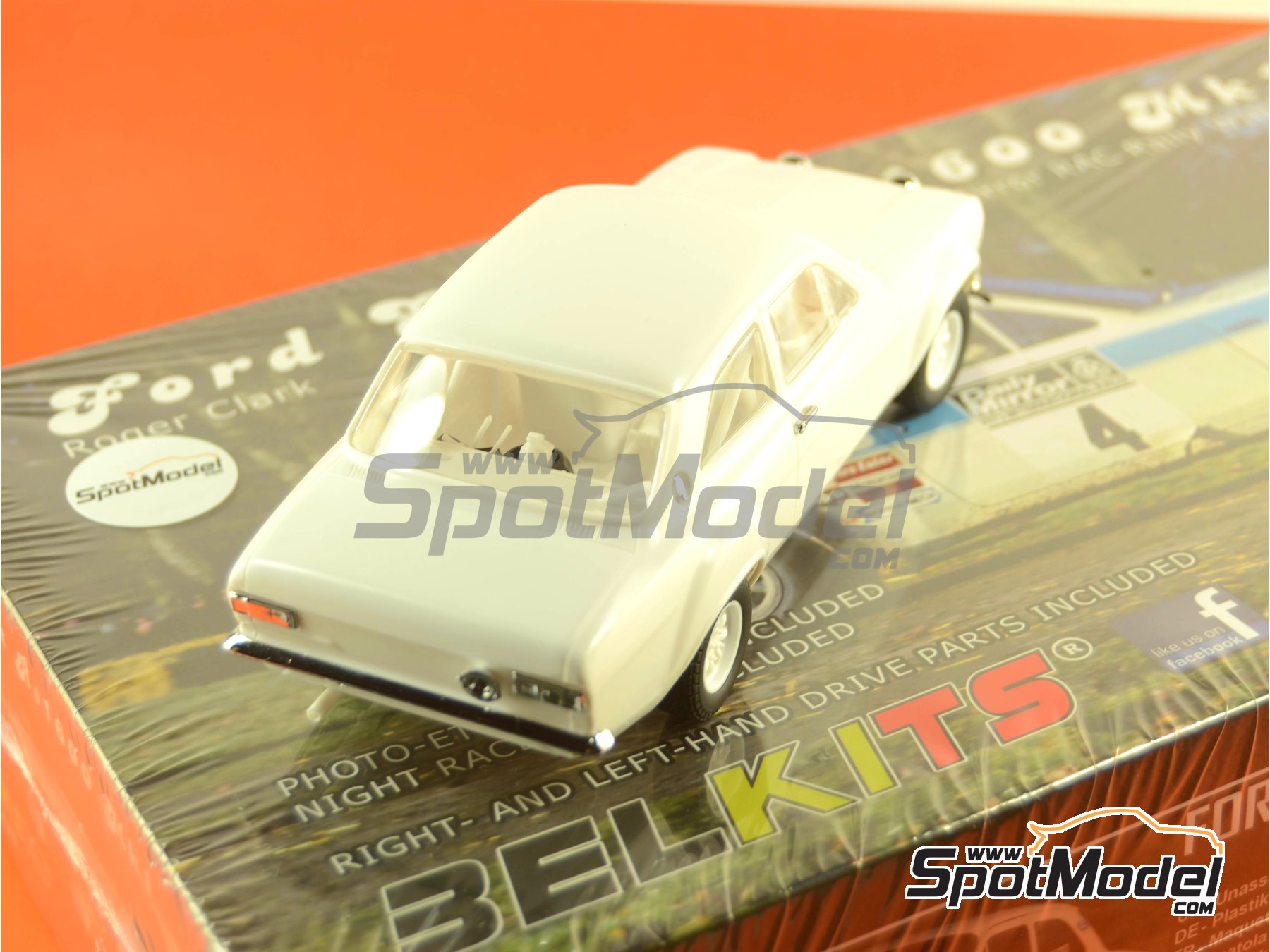 Image 30: Ford Escort RS1600 Mk I sponsored by Esso Uniflo - Great Britain RAC Rally 1972 | Car scale model kit in 1/24 scale manufactured by Belkits (ref.&nbsp;BEL007, also 9789597241645 and BEL-007)