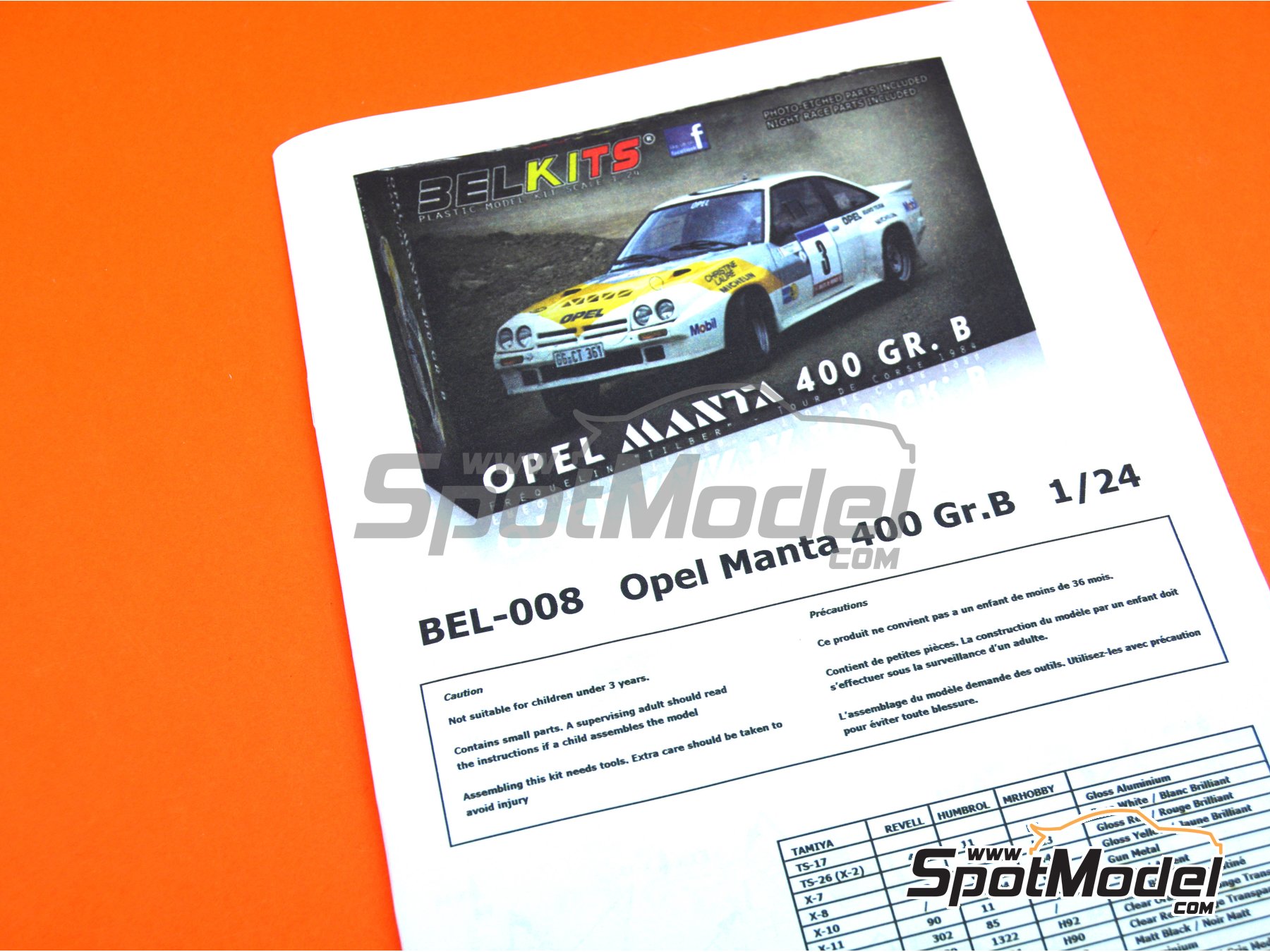 Image 21: Opel Manta 400 Group B Opel Euro Team - Tour de France Automobile 1984 | Model car kit in 1/24 scale manufactured by Belkits (ref.&nbsp;BEL008, also BEL-008)