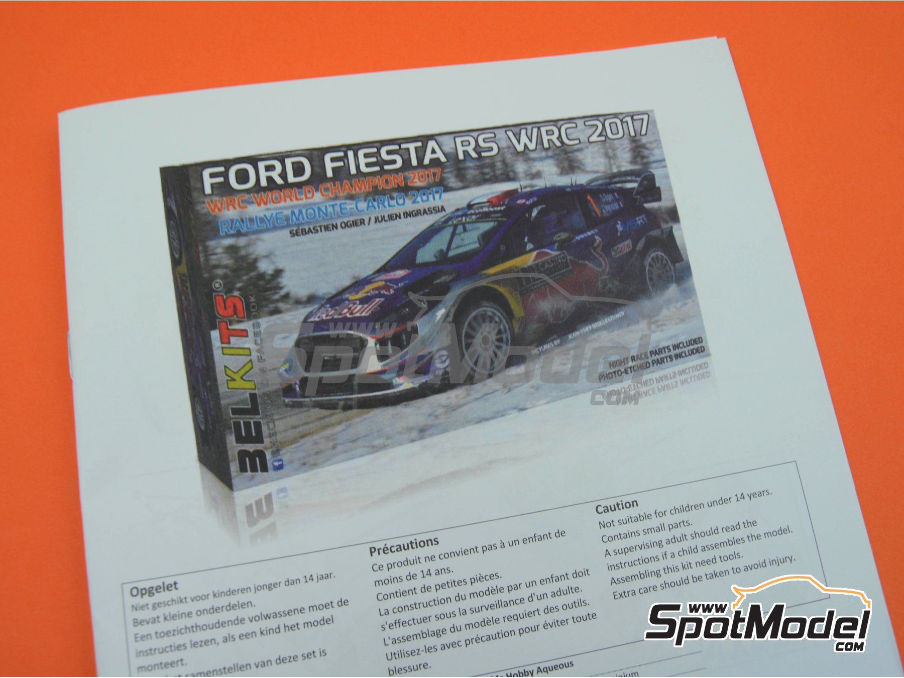 Image 19: Ford Fiesta RS WRC Castrol - Montecarlo Rally - Rallye Automobile de Monte-Carlo 2017 | Model car kit in 1/24 scale manufactured by Belkits (ref.&nbsp;BEL012, also BEL-012)