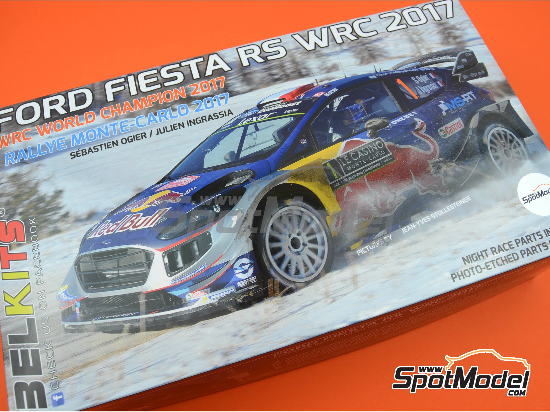 Image 27: Ford Fiesta RS WRC Castrol - Montecarlo Rally - Rallye Automobile de Monte-Carlo 2017 | Model car kit in 1/24 scale manufactured by Belkits (ref.&nbsp;BEL012, also BEL-012)