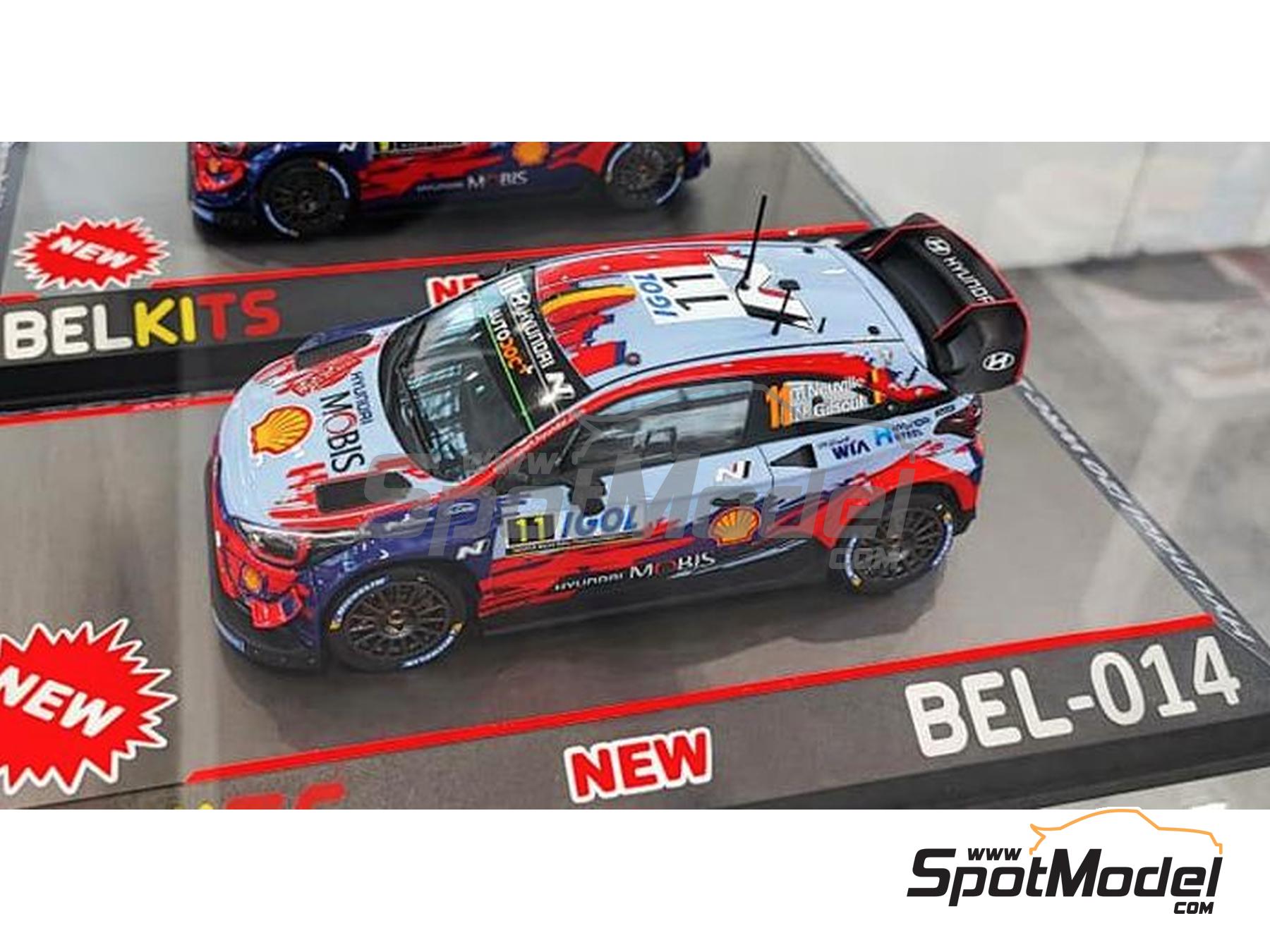 Image 10: Hyundai i20 Coupe WRC Hyundai Shell Mobis WRT Team sponsored by Shell - Corsica Linea Tour de Corse - Rallye de France 2019 | Car scale model kit in 1/24 scale manufactured by Belkits (ref.&nbsp;BEL014, also 9791038013339 and BEL-014)