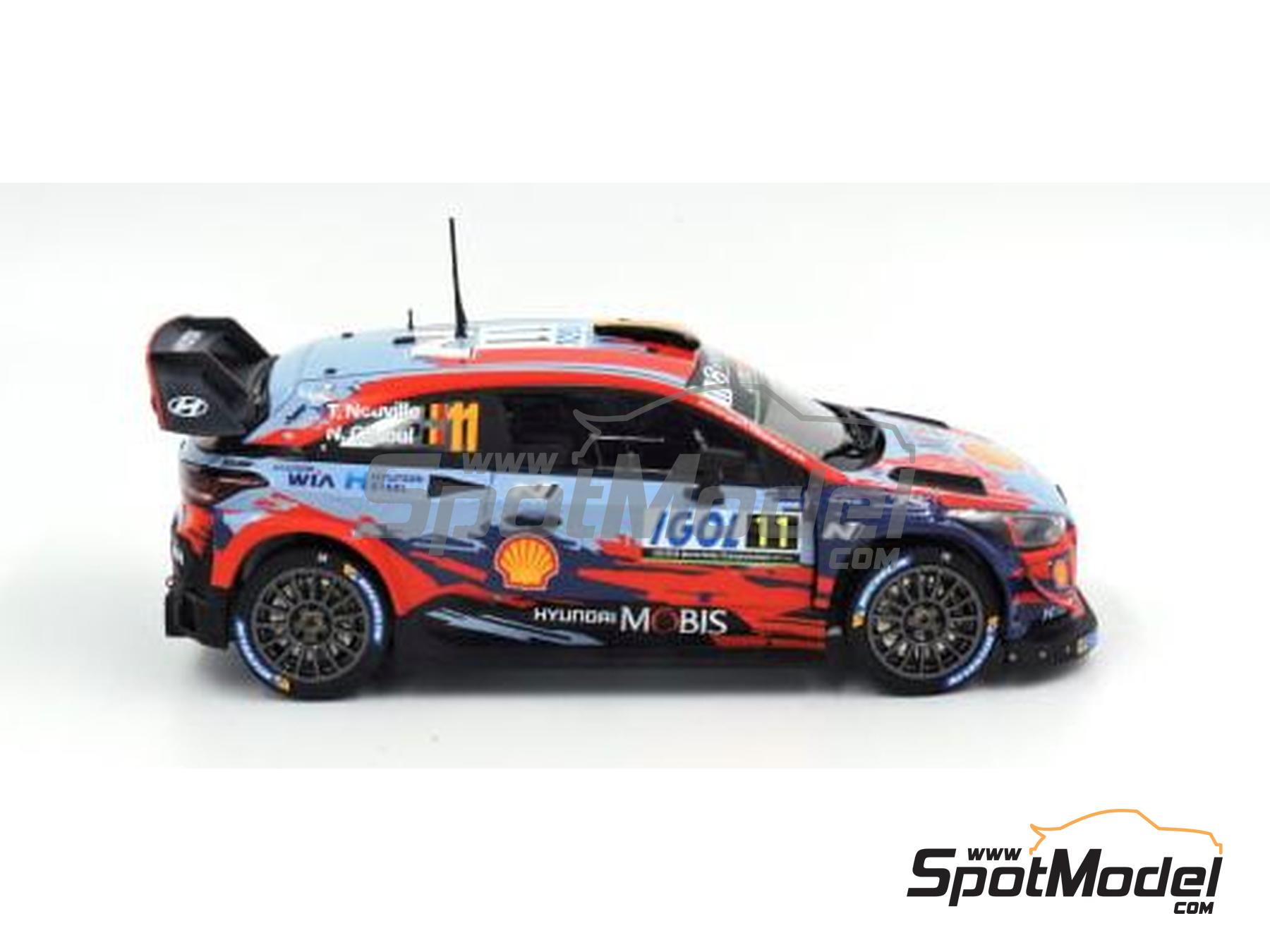 Image 12: Hyundai i20 Coupe WRC Hyundai Shell Mobis WRT Team sponsored by Shell - Corsica Linea Tour de Corse - Rallye de France 2019 | Car scale model kit in 1/24 scale manufactured by Belkits (ref.&nbsp;BEL014, also 9791038013339 and BEL-014)
