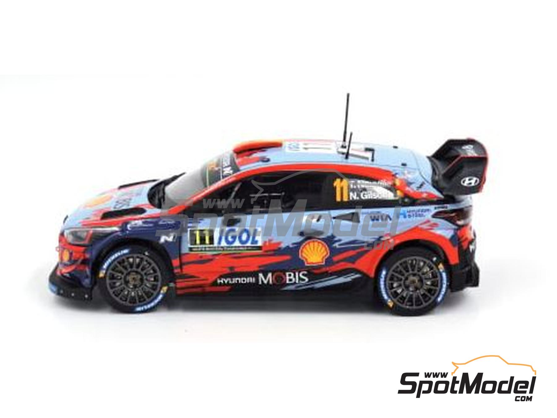Image 13: Hyundai i20 Coupe WRC Hyundai Shell Mobis WRT Team sponsored by Shell - Corsica Linea Tour de Corse - Rallye de France 2019 | Car scale model kit in 1/24 scale manufactured by Belkits (ref.&nbsp;BEL014, also 9791038013339 and BEL-014)