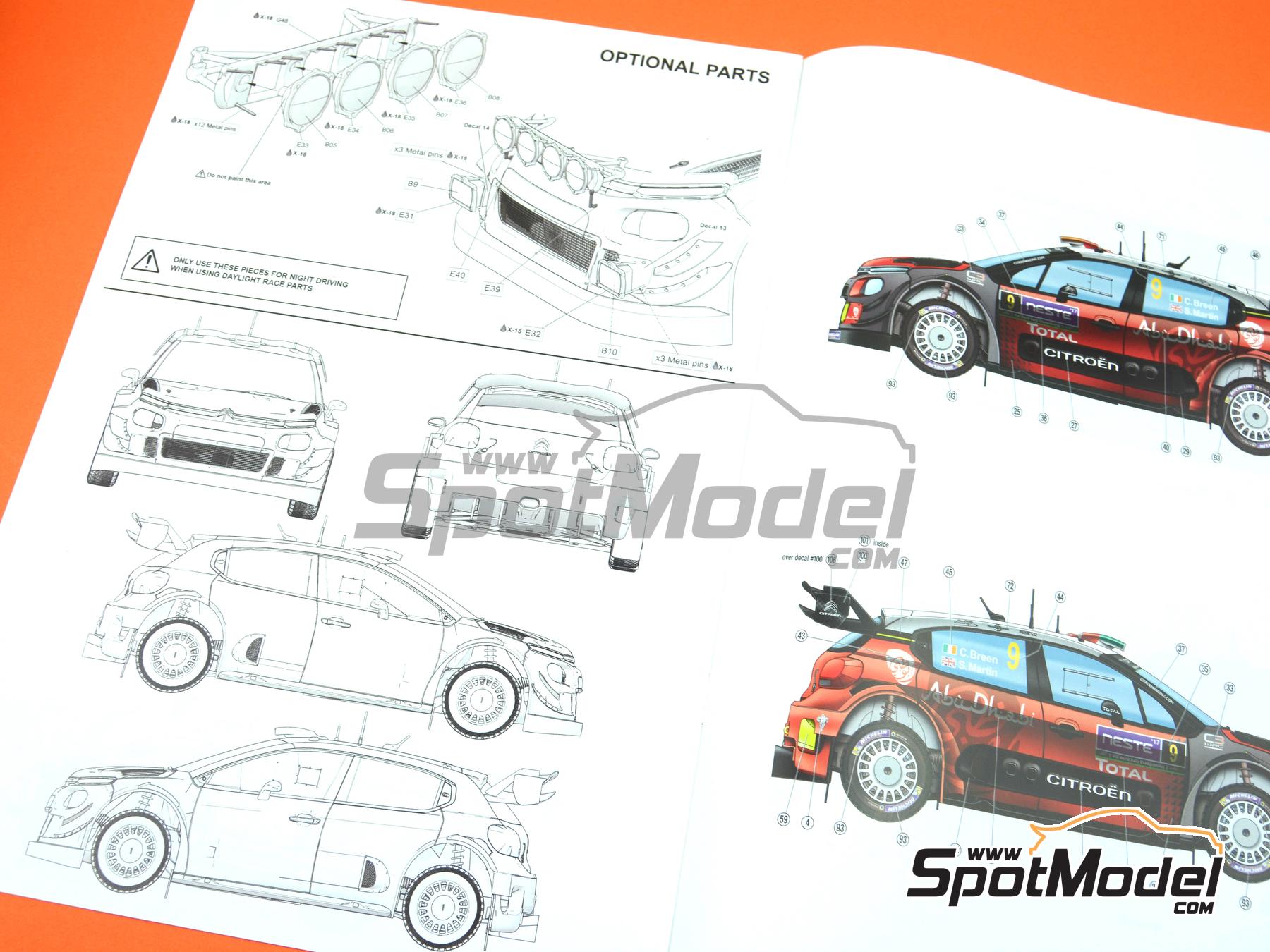 Image 21: Citro&euml;n C3 WRC Citro&euml;n Total Abu Dhabi WRT Team sponsored by Abu Dhabi - Neste Rally Finland 2017 | Car scale model kit in 1/24 scale manufactured by Belkits (ref.&nbsp;BEL018, also 9789597285465 and BEL-018)