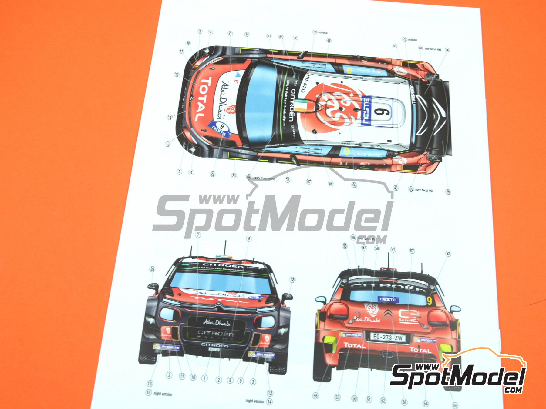 Image 22: Citro&euml;n C3 WRC Citro&euml;n Total Abu Dhabi WRT Team sponsored by Abu Dhabi - Neste Rally Finland 2017 | Car scale model kit in 1/24 scale manufactured by Belkits (ref.&nbsp;BEL018, also 9789597285465 and BEL-018)