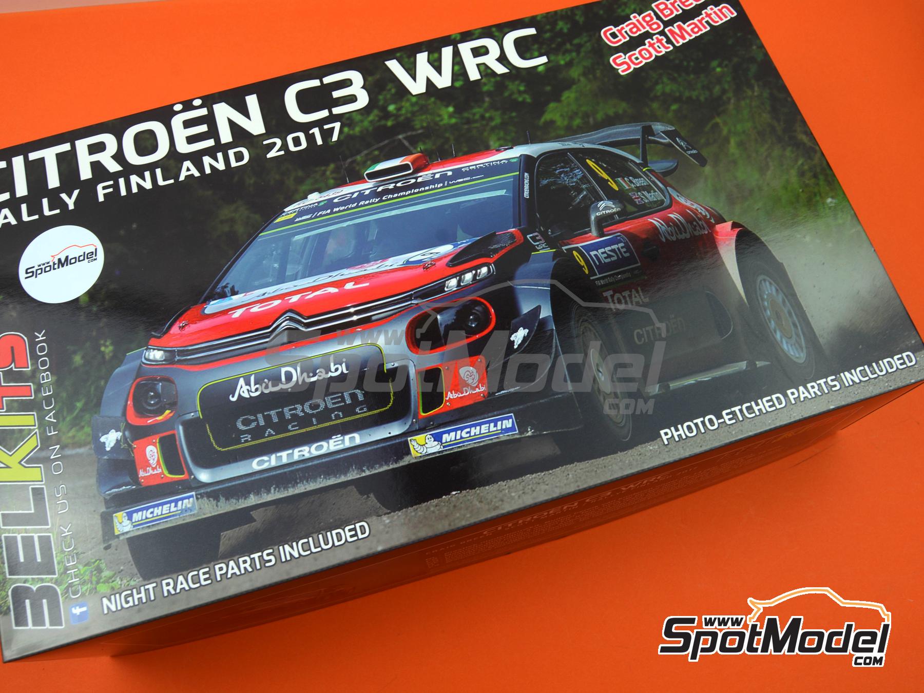 Image 23: Citro&euml;n C3 WRC Citro&euml;n Total Abu Dhabi WRT Team sponsored by Abu Dhabi - Neste Rally Finland 2017 | Car scale model kit in 1/24 scale manufactured by Belkits (ref.&nbsp;BEL018, also 9789597285465 and BEL-018)