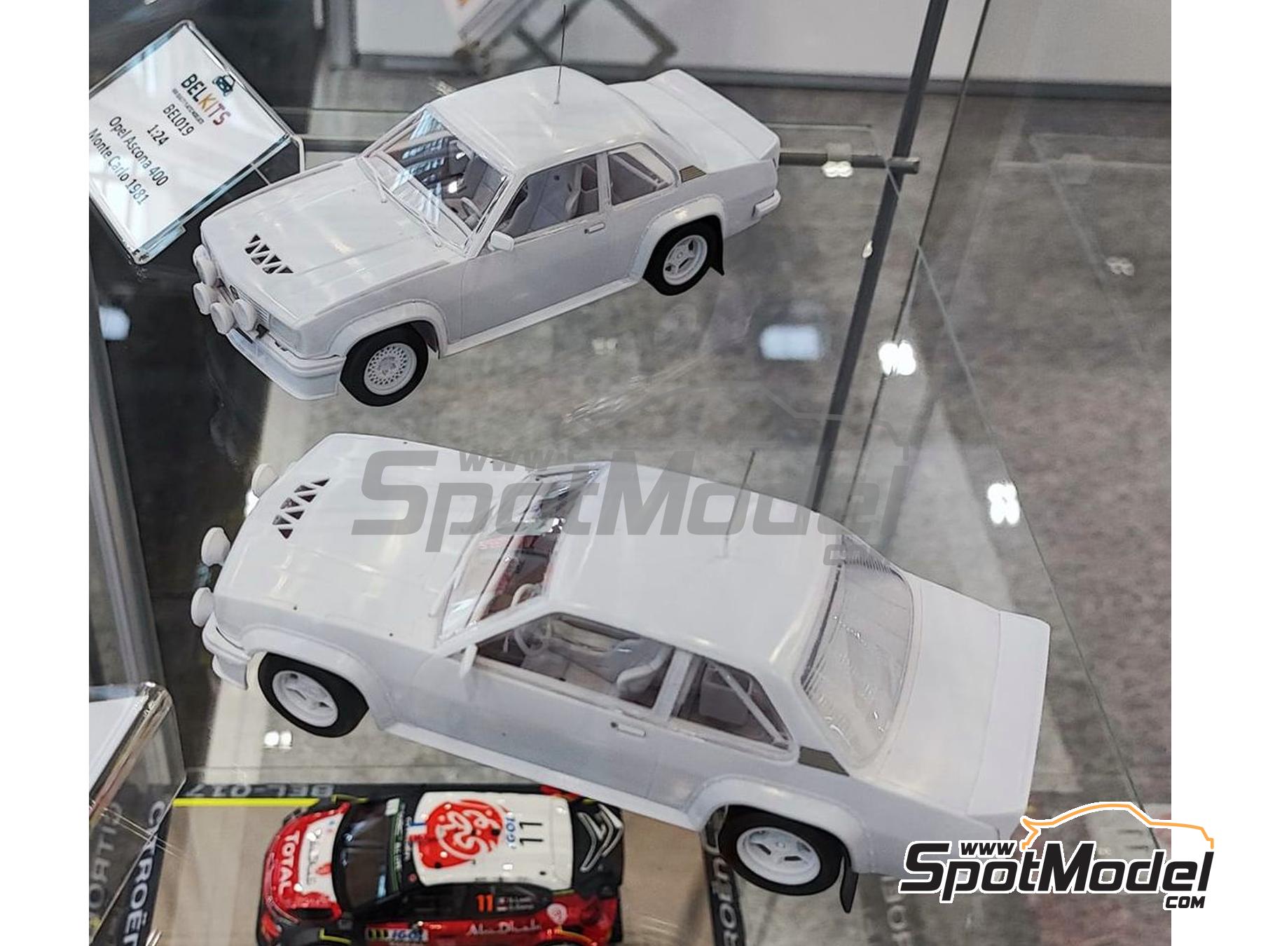 Image 1: Opel Ascona 400 Rothmans Opel Rally Team sponsored by Mobil - Monte Carlo Rally - Rallye Automobile de Monte-Carlo 1982 | Car scale model kit in 1/24 scale manufactured by Belkits (ref.&nbsp;BEL020, also 4545782089295 and BEL-020)