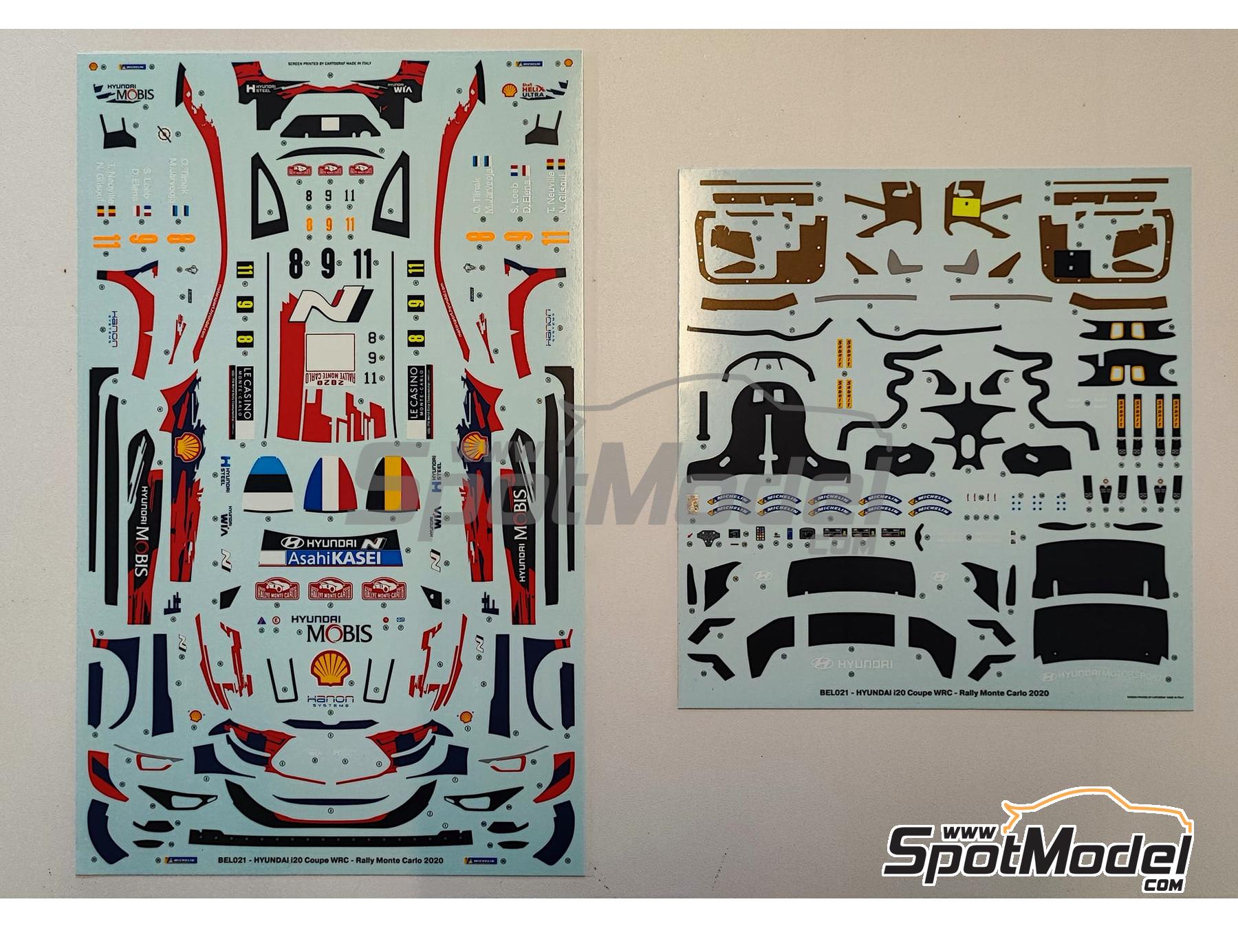 Image 1: Hyundai i20 Coupe WRC Equipo Hyundai Shell Mobis WRT - Rally de Monte Carlo - Rallye Automobile de Monte-Carlo 2020 | Maqueta de coche en escala&nbsp;1/24 fabricado por Belkits (ref.&nbsp;BEL021, tambien 9789638998958 y BEL-021)