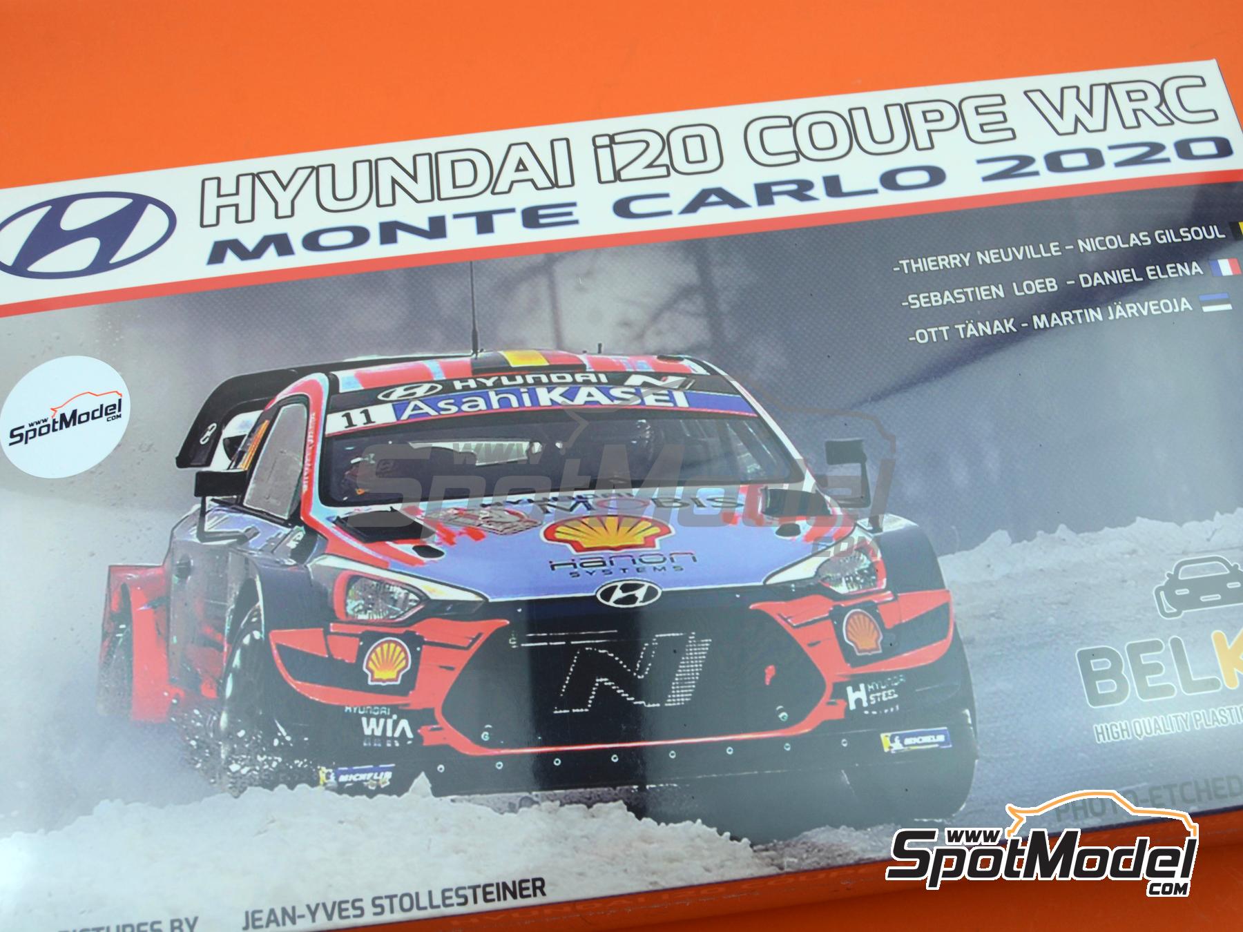 Image 15: Hyundai i20 Coupe WRC Equipo Hyundai Shell Mobis WRT - Rally de Monte Carlo - Rallye Automobile de Monte-Carlo 2020 | Maqueta de coche en escala&nbsp;1/24 fabricado por Belkits (ref.&nbsp;BEL021, tambien 9789638998958 y BEL-021)