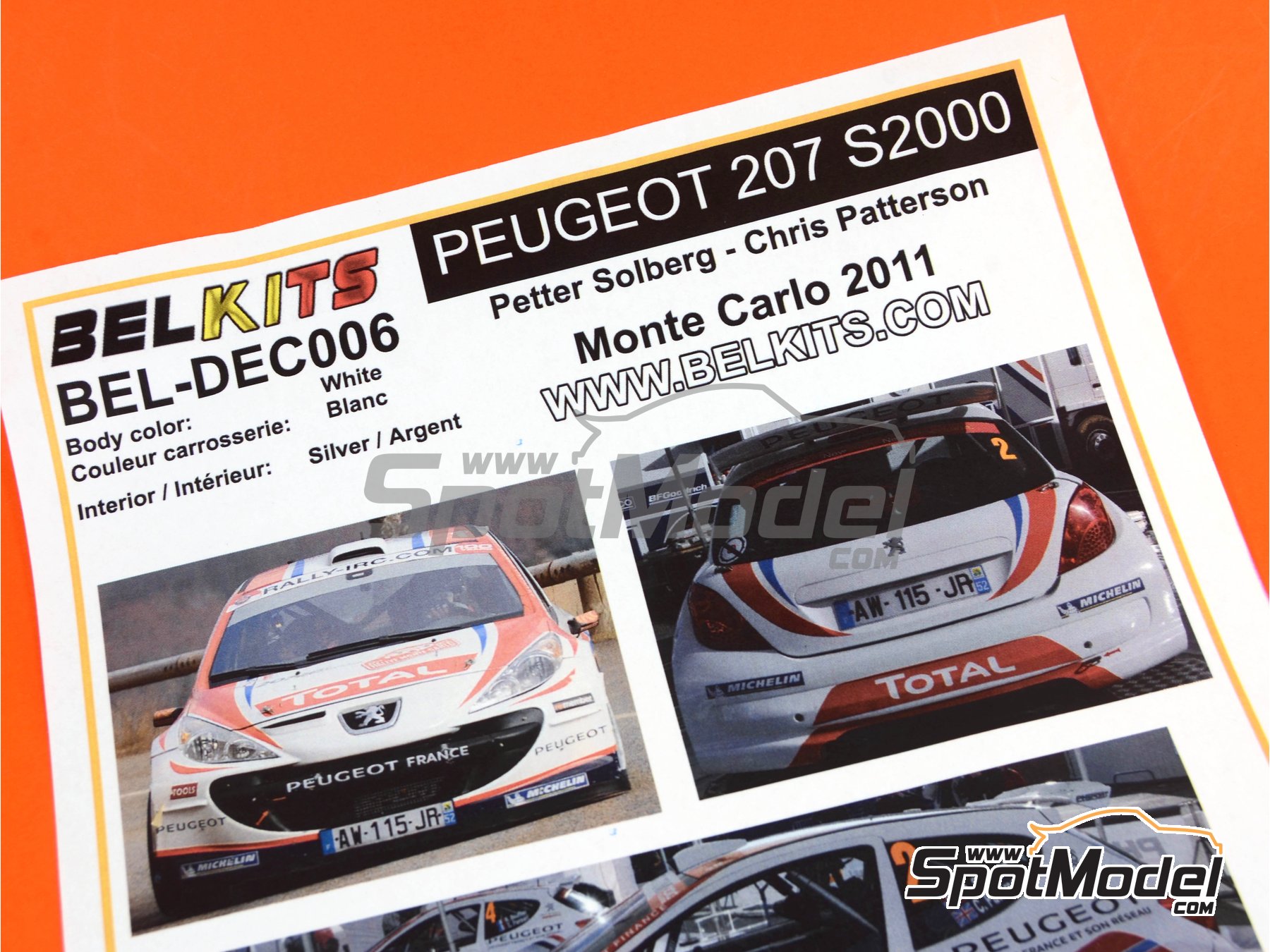 Décalcomanies 1/24 Pour Peugeot 207 Vigion Rallye Monte Carlo 2010 - Neuf, Idéal Pour Maquettistes
