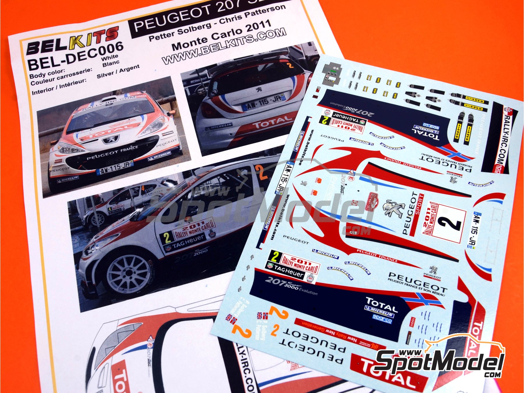 Décalcomanies 1/32 Peugeot 208 Breen Rallye Monte-Carlo 2015 WRC - Réf. 1678, Neuves, Fabrication Française