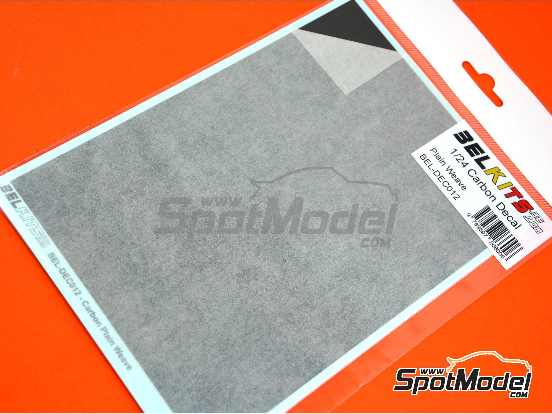 Image 2: Carbon Plain Weave | Carbon fiber decal in 1/24 scale manufactured by Belkits (ref.&nbsp;BELKITS-DEC012, also 9789597266006 and BELDEC012)