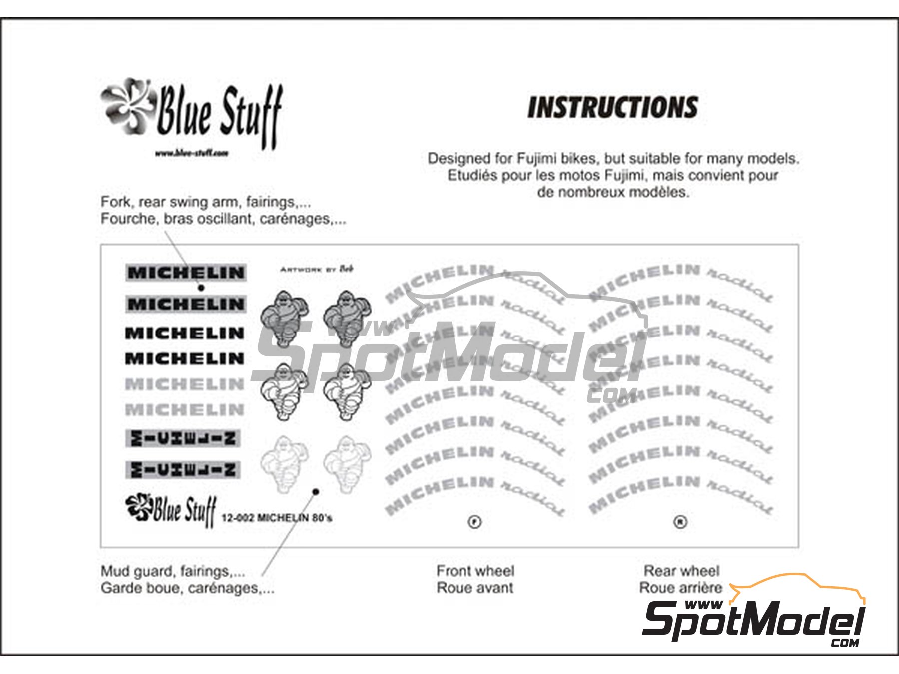 Image 3: Michelin radial -  80s | Logotipos en escala&nbsp;1/12 fabricado por Blue Stuff (ref.&nbsp;12-002)