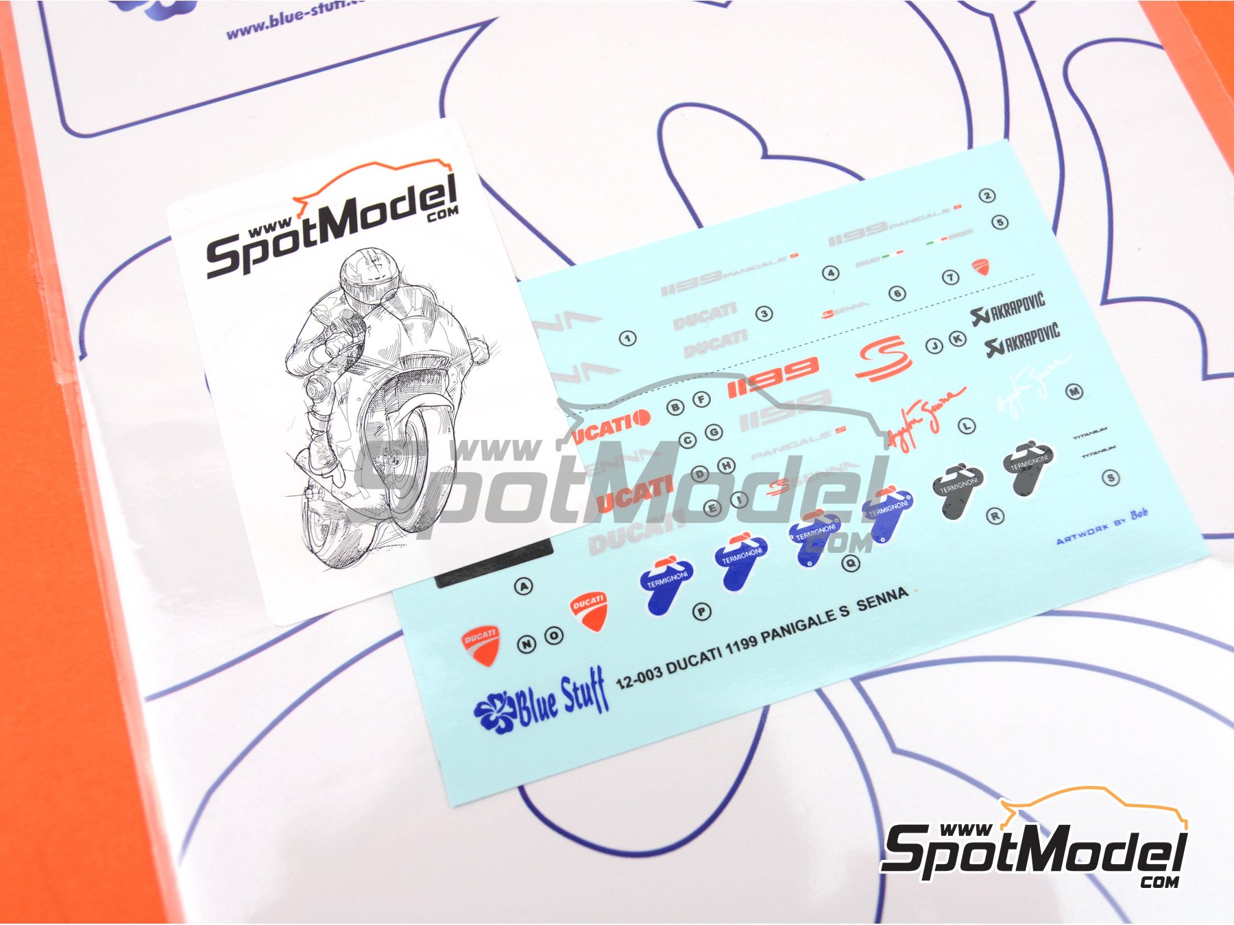 Image 10: Ducati Panigale S Senna | Decoraci&oacute;n en escala&nbsp;1/12 fabricado por Blue Stuff (ref.&nbsp;12-003)