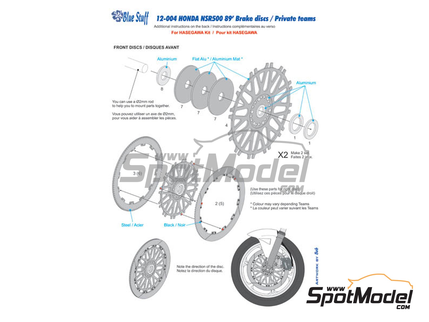 Image 4: Honda NSR500 -  1989 | Detail up set in 1/12 scale manufactured by Blue Stuff (ref.&nbsp;12-004)