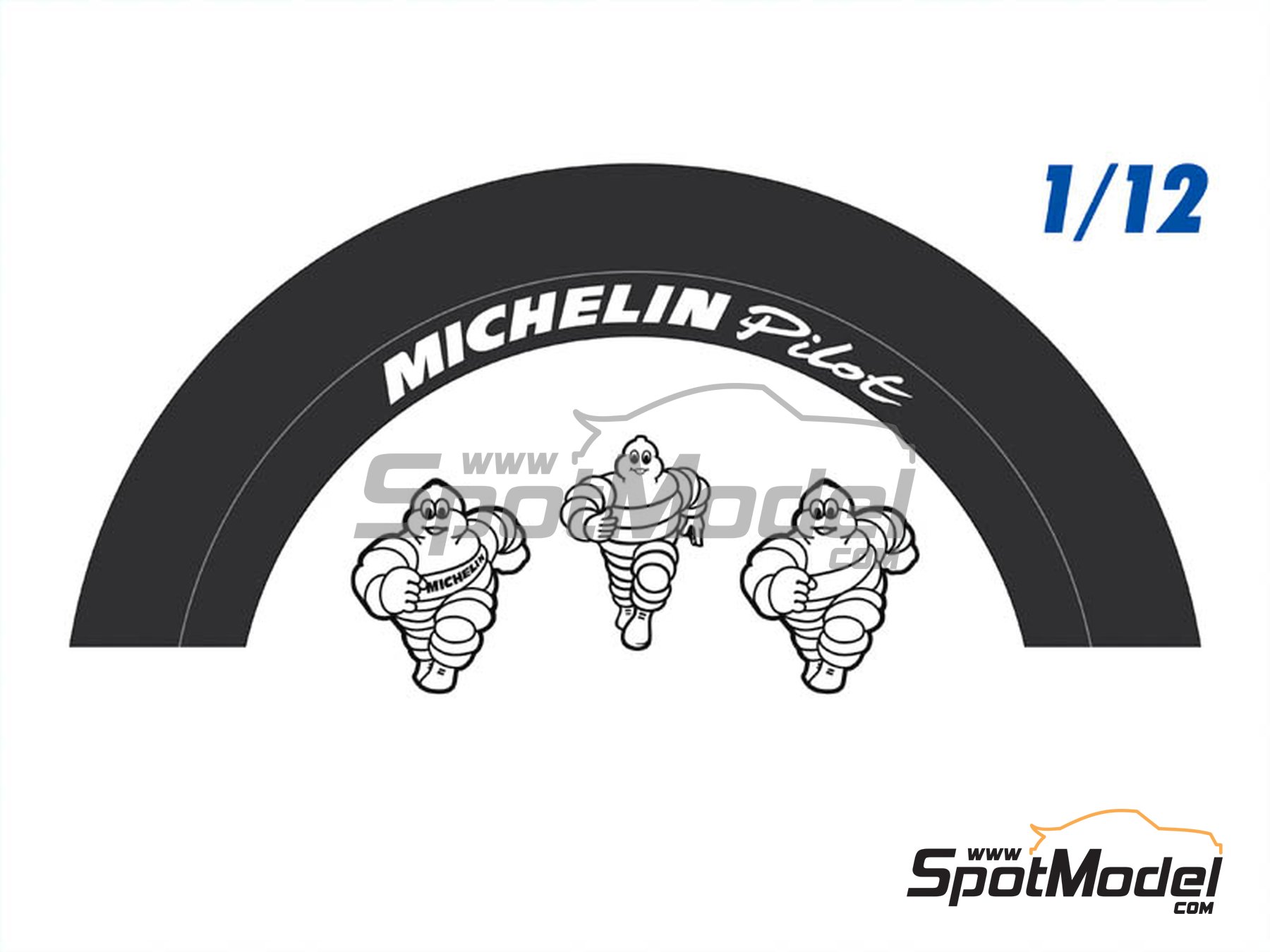 Image 2: Michelin Pilot -  90s | Logotipos en escala 1/12 fabricado por Blue Stuff (ref. 12-007)