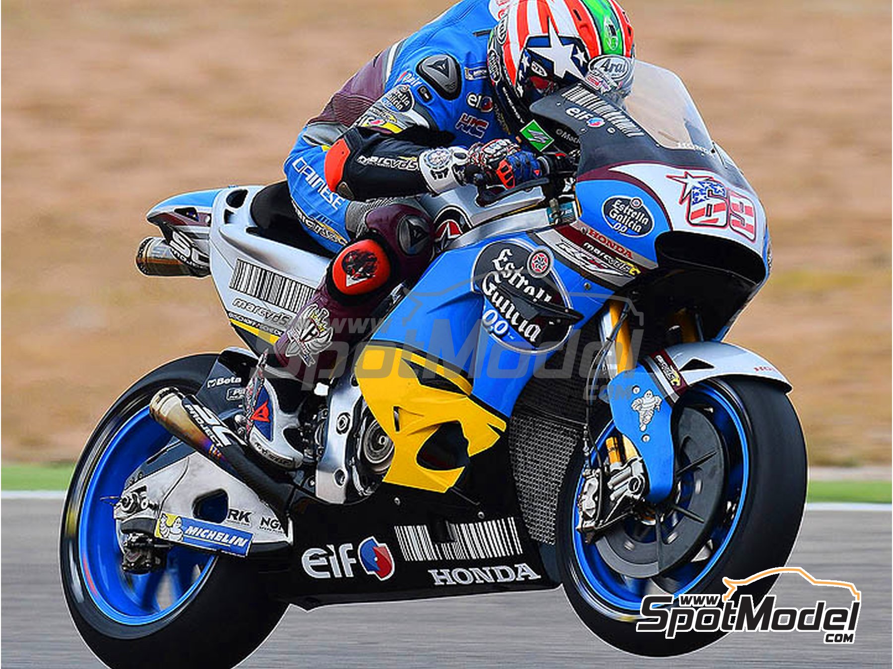 Image 7: Honda RC213V Marc VDS Team sponsored by Estrella Galicia - Moto GP World Championship 2016 | Marking / livery in 1/12 scale manufactured by Blue Stuff (ref.&nbsp;12-016)