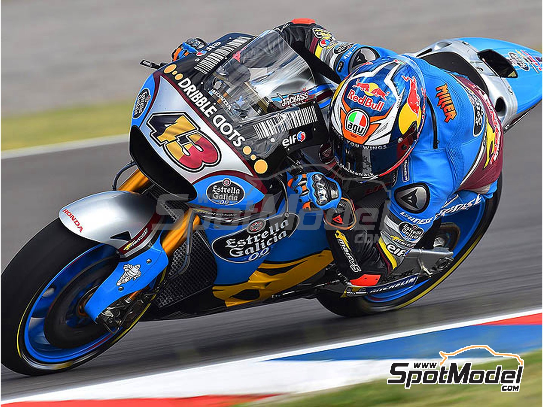 Image 9: Honda RC213V Marc VDS Team sponsored by Estrella Galicia - Moto GP World Championship 2016 | Marking / livery in 1/12 scale manufactured by Blue Stuff (ref.&nbsp;12-016)