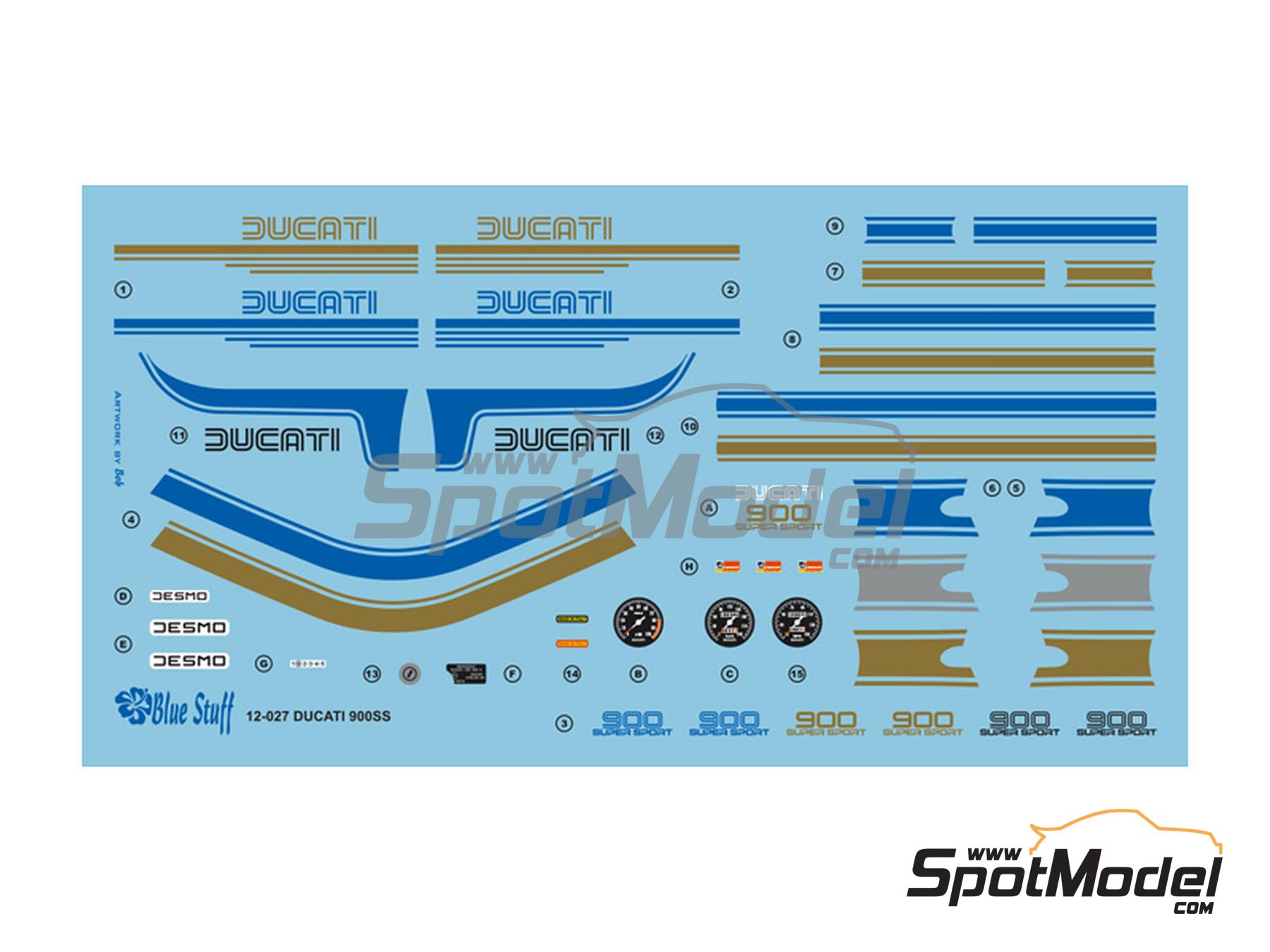 Image 7: Ducati 900SS -  1978 | Decoración en escala 1/12 fabricado por Blue Stuff (ref. 12-027)