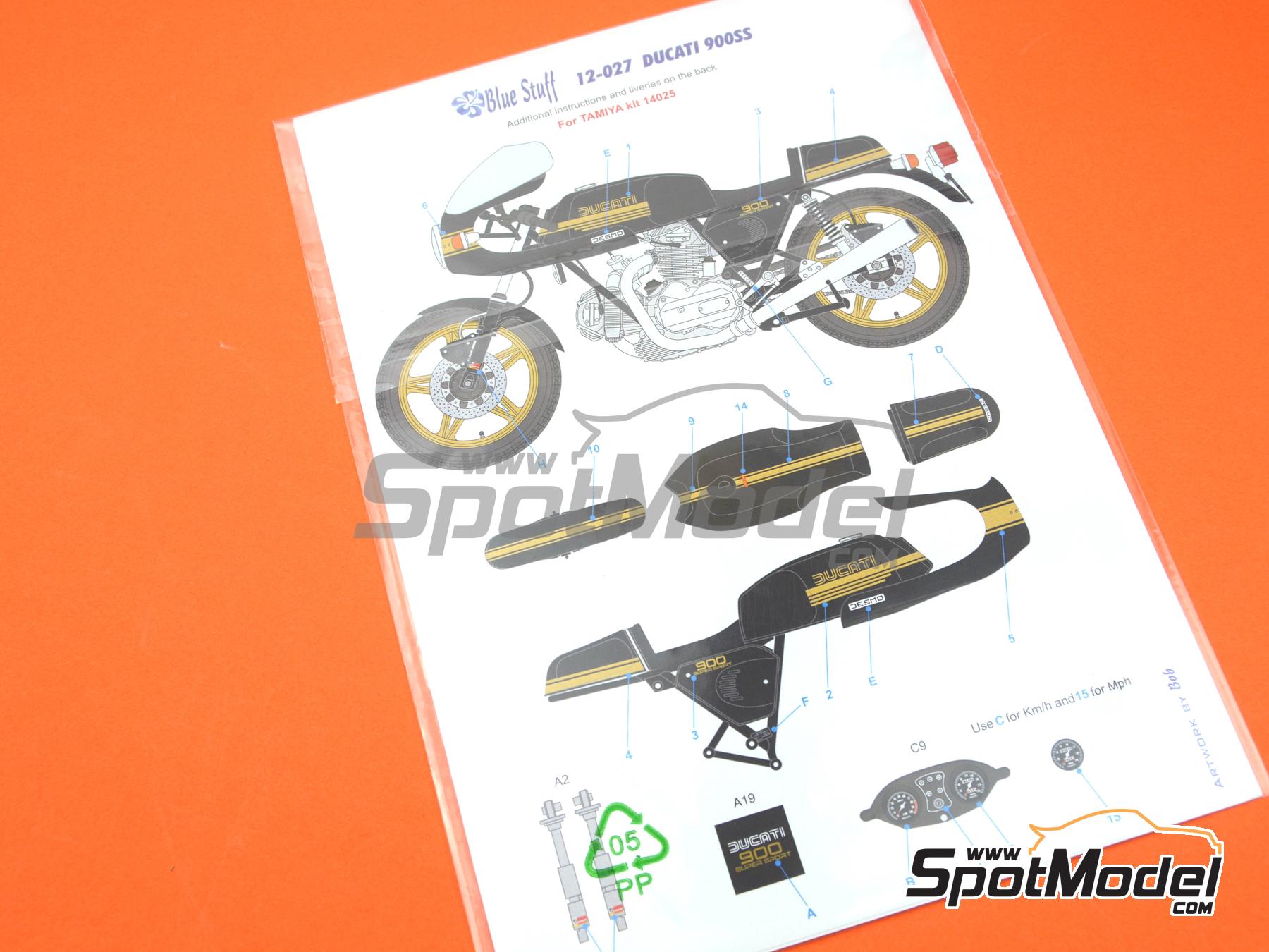 Image 12: Ducati 900SS -  1978 | Decoración en escala 1/12 fabricado por Blue Stuff (ref. 12-027)