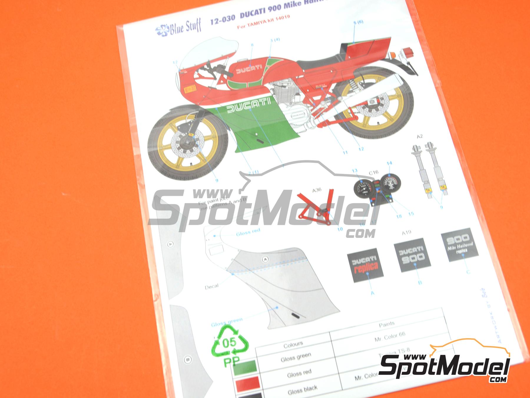 Image 8: Ducati 900 Mike Hailwood Replica | Decoraci&oacute;n en escala&nbsp;1/12 fabricado por Blue Stuff (ref.&nbsp;12-030)