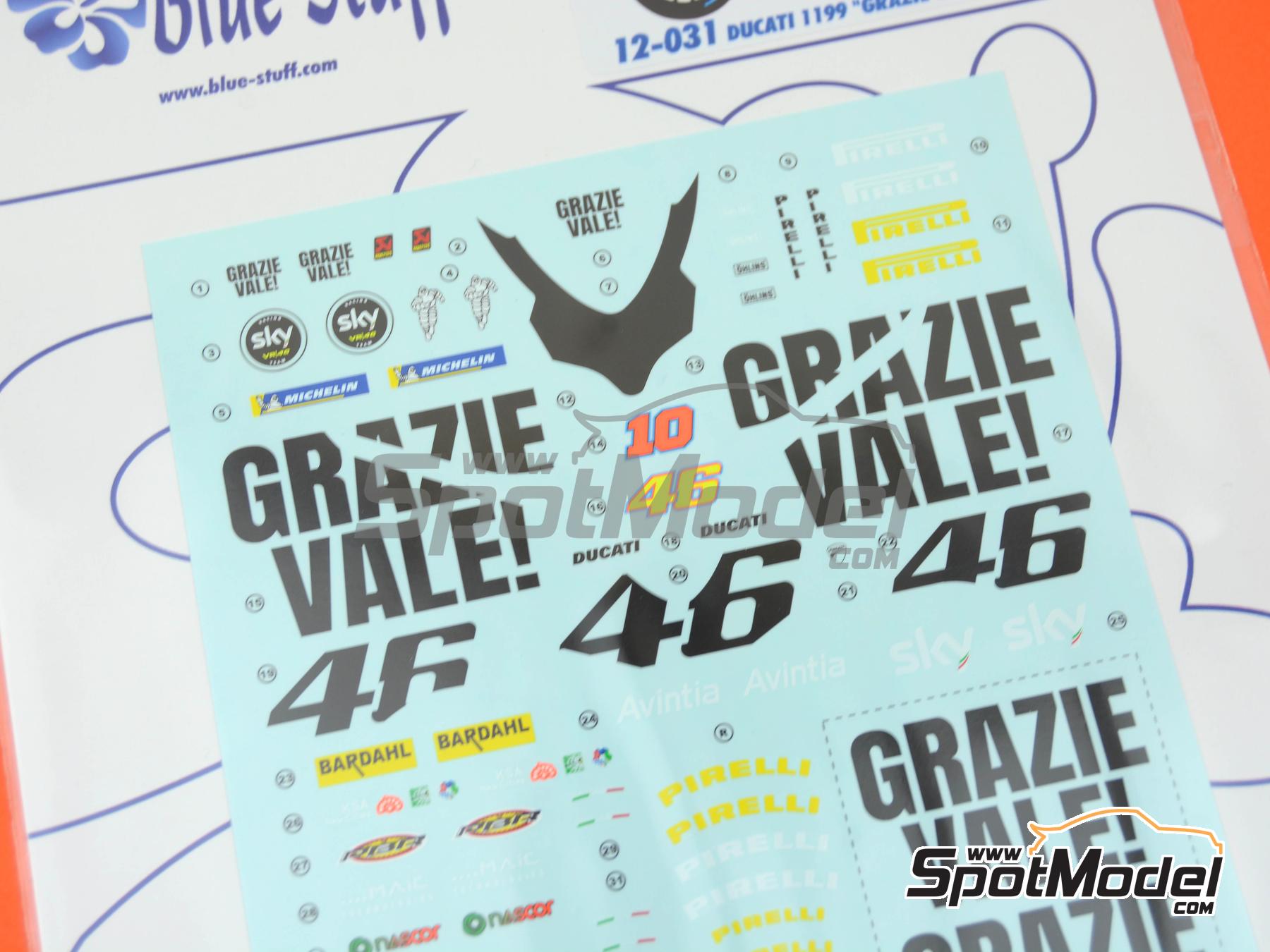 Image 4: Ducati 1199 Panigale patrocinado por GRAZIE VALE! | Decoración en escala 1/12 fabricado por Blue Stuff (ref. 12-031)