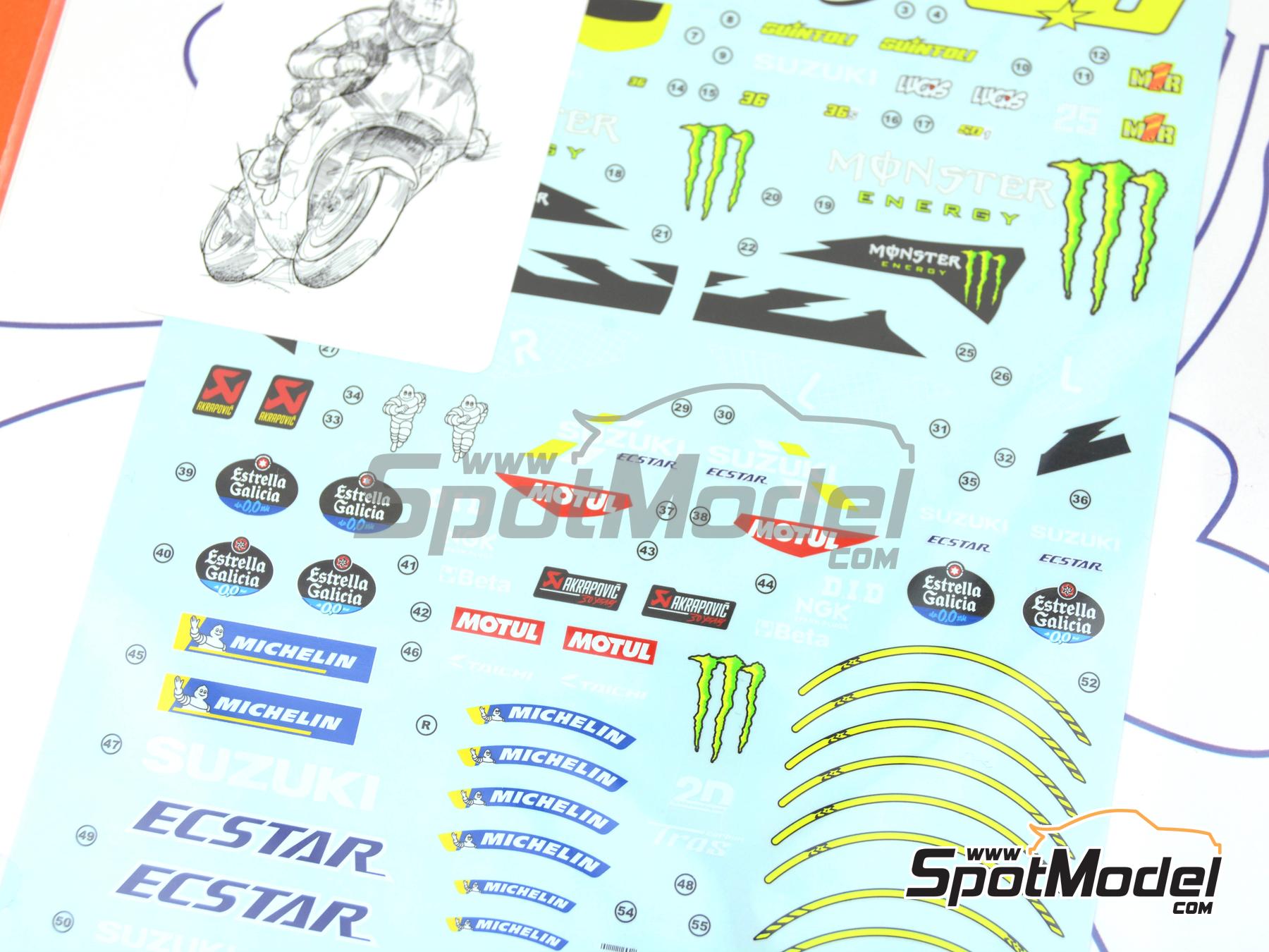 Image 4: Suzuki GSX-RR Equipo Suzuki Ecstar patrocinado por Monster Energy - Campeonato del Mundo de Motociclismo 2021 | Decoraci&oacute;n en escala&nbsp;1/12 fabricado por Blue Stuff (ref.&nbsp;12-032)