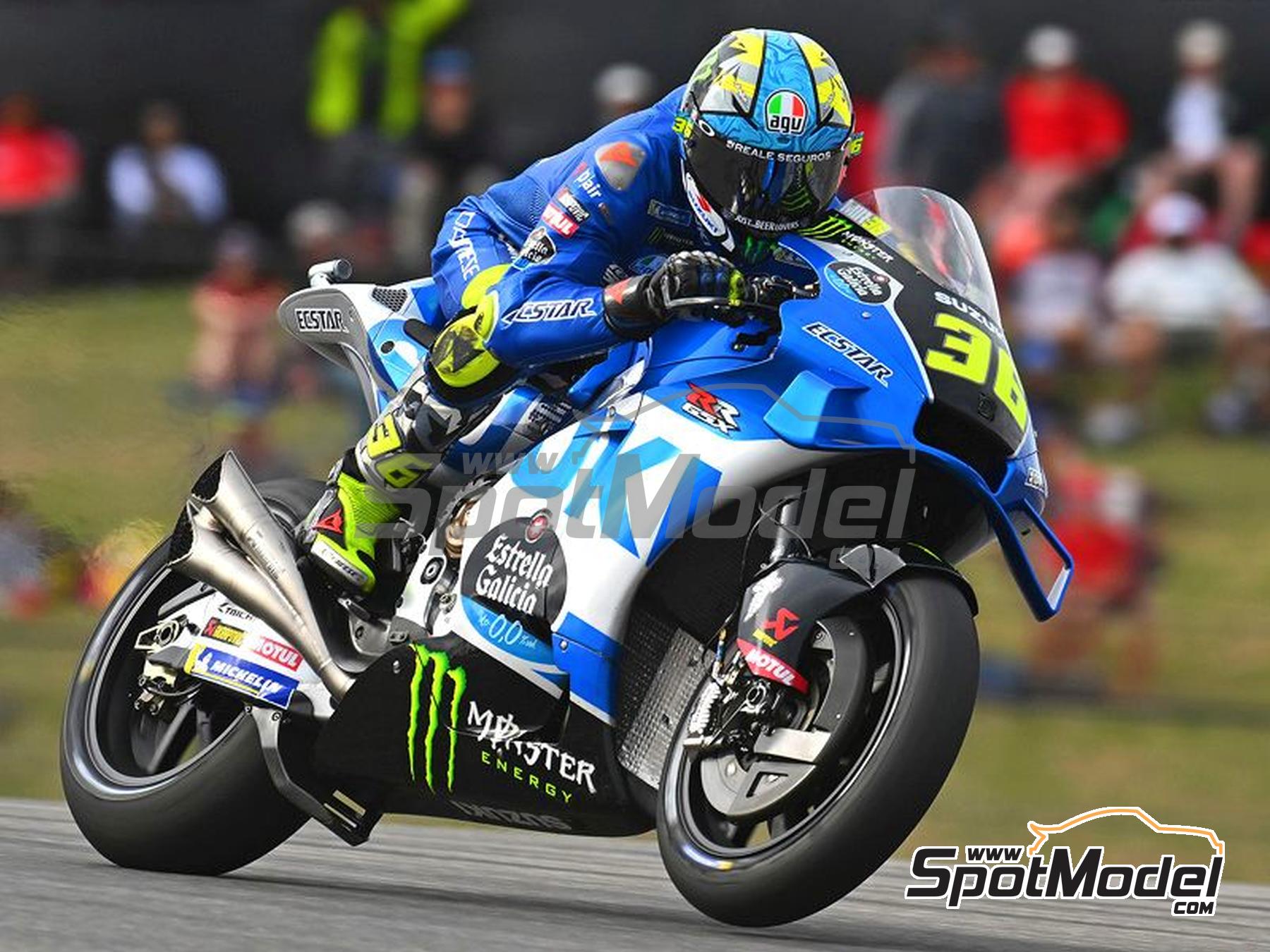 Image 3: Suzuki GSX-RR Suzuki Ecstar Team sponsored by Estrella Galicia - Moto GP World Championship 2022 | Marking / livery in 1/12 scale manufactured by Blue Stuff (ref.&nbsp;12-036)