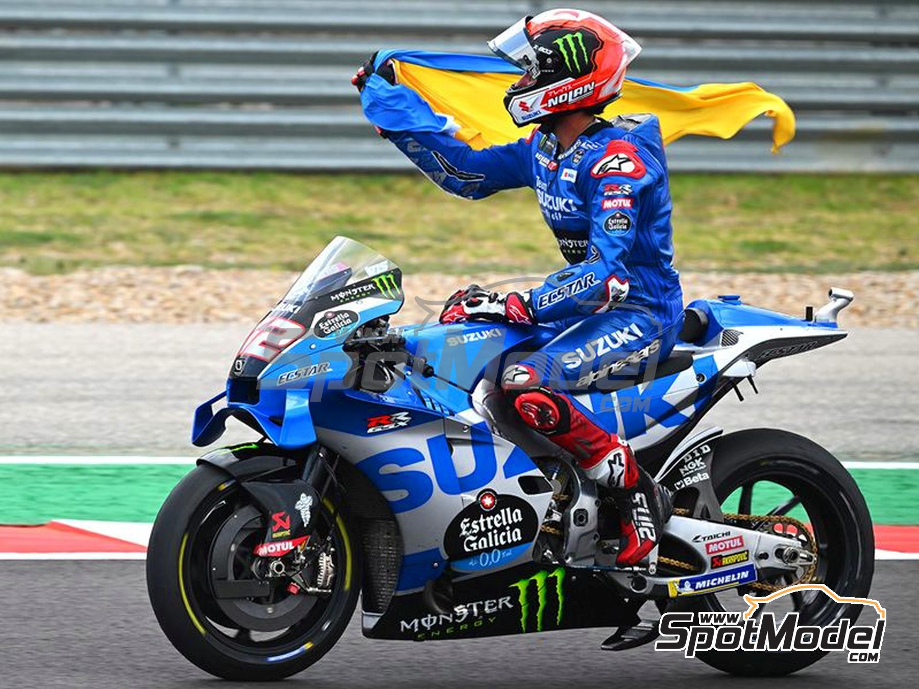 Image 4: Suzuki GSX-RR Suzuki Ecstar Team sponsored by Estrella Galicia - Moto GP World Championship 2022 | Marking / livery in 1/12 scale manufactured by Blue Stuff (ref.&nbsp;12-036)
