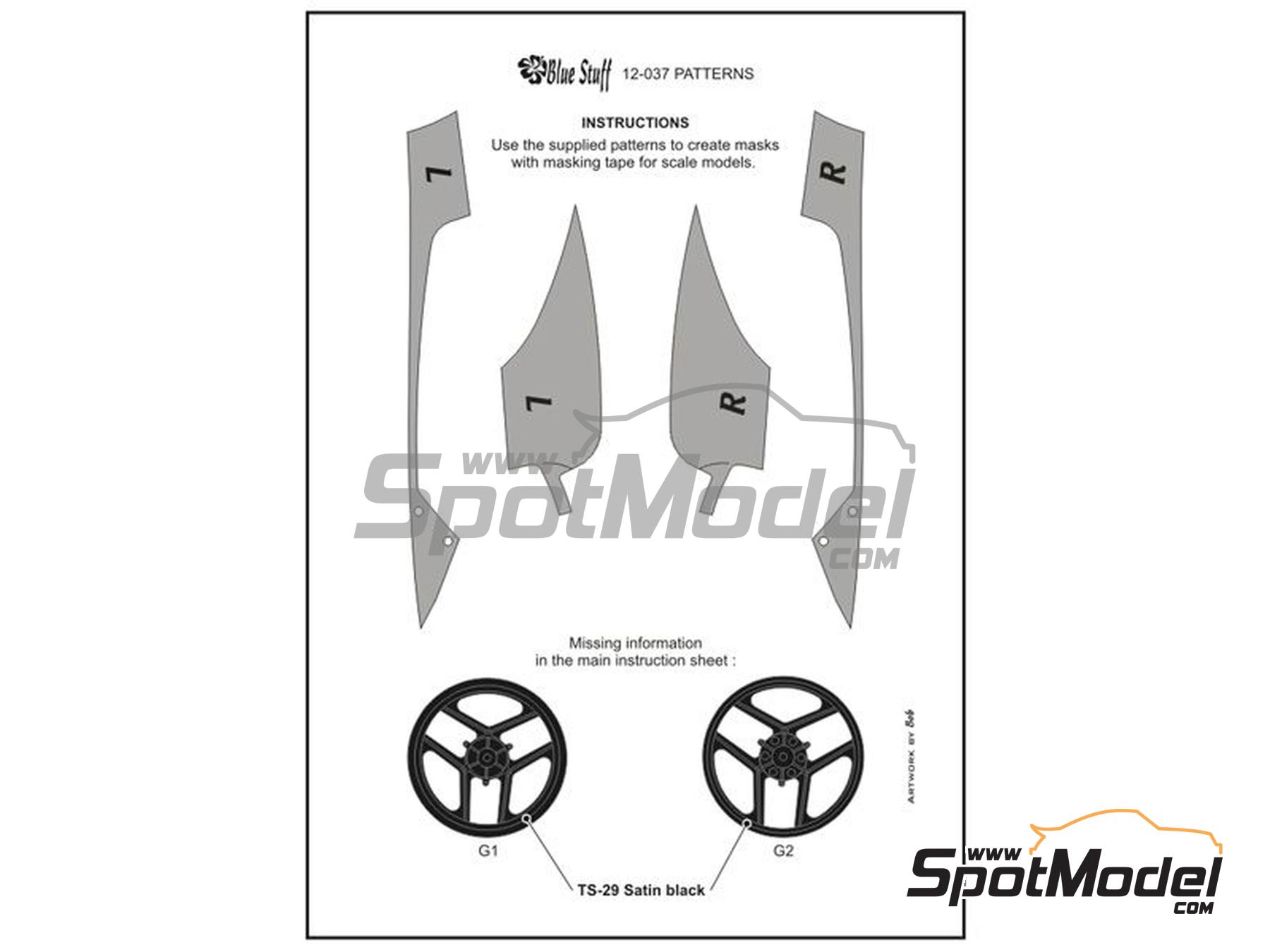 Image 6: Kawasaki GPZ900R patrocinado por Top Gun -  1986 | Decoraci&oacute;n en escala&nbsp;1/12 fabricado por Blue Stuff (ref.&nbsp;12-037)