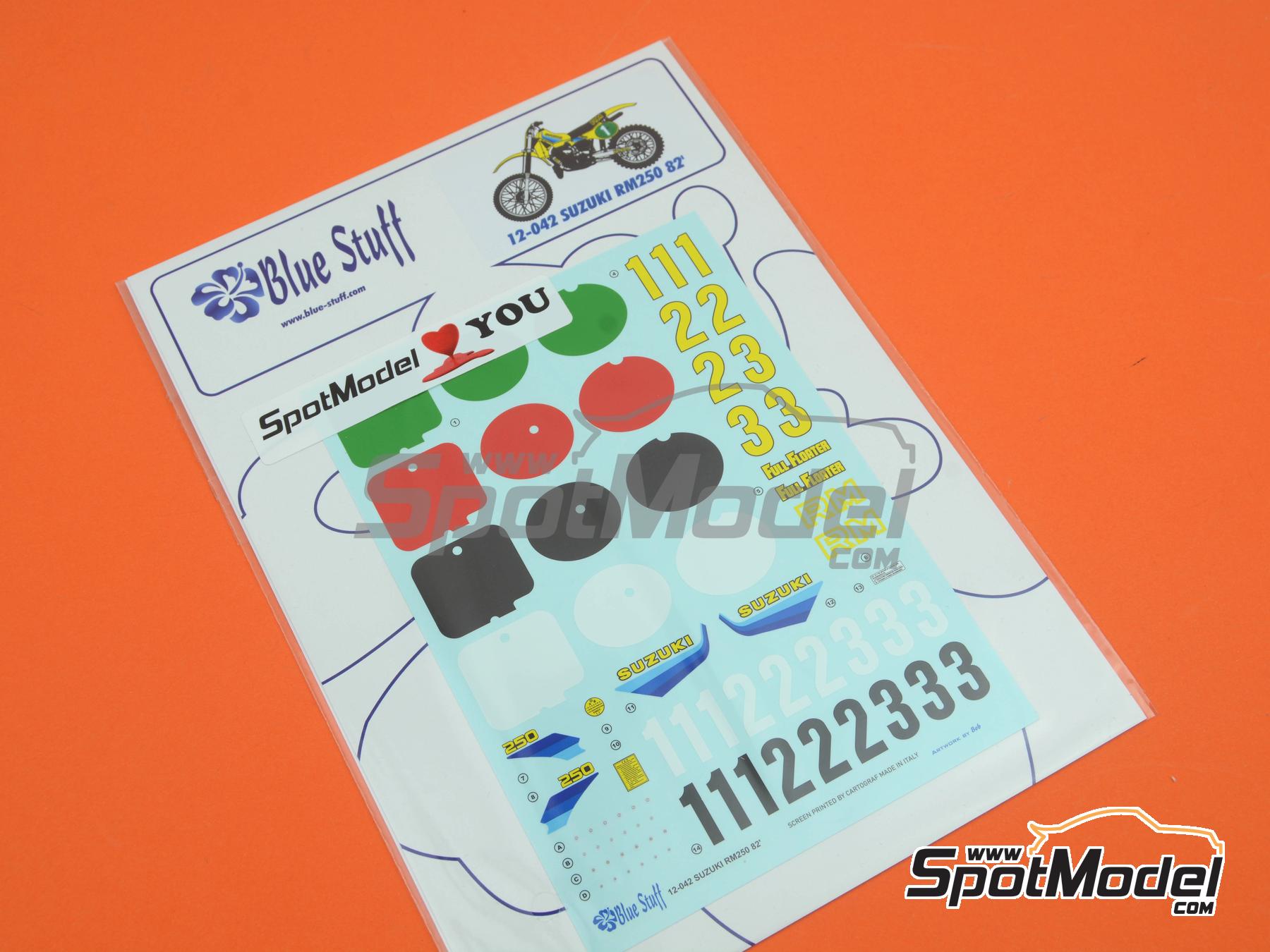 Image 5: Suzuki RM250 -  1982 | Marking / livery in 1/12 scale manufactured by Blue Stuff (ref.&nbsp;12-042)